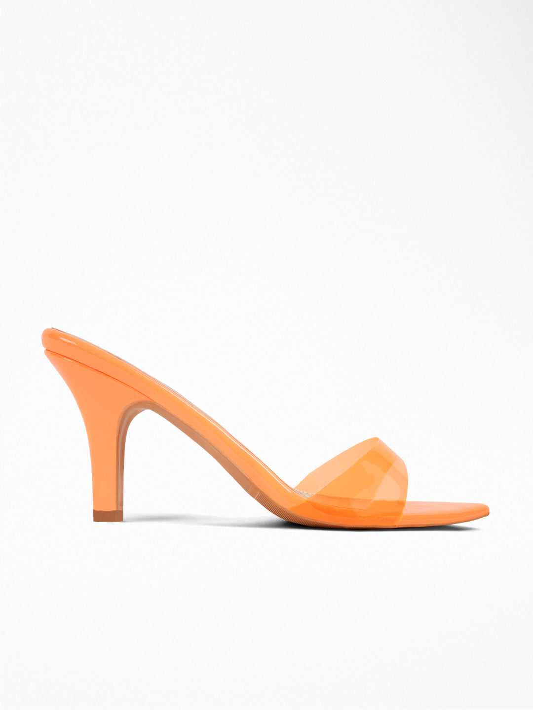 Orange transparent heels Mule