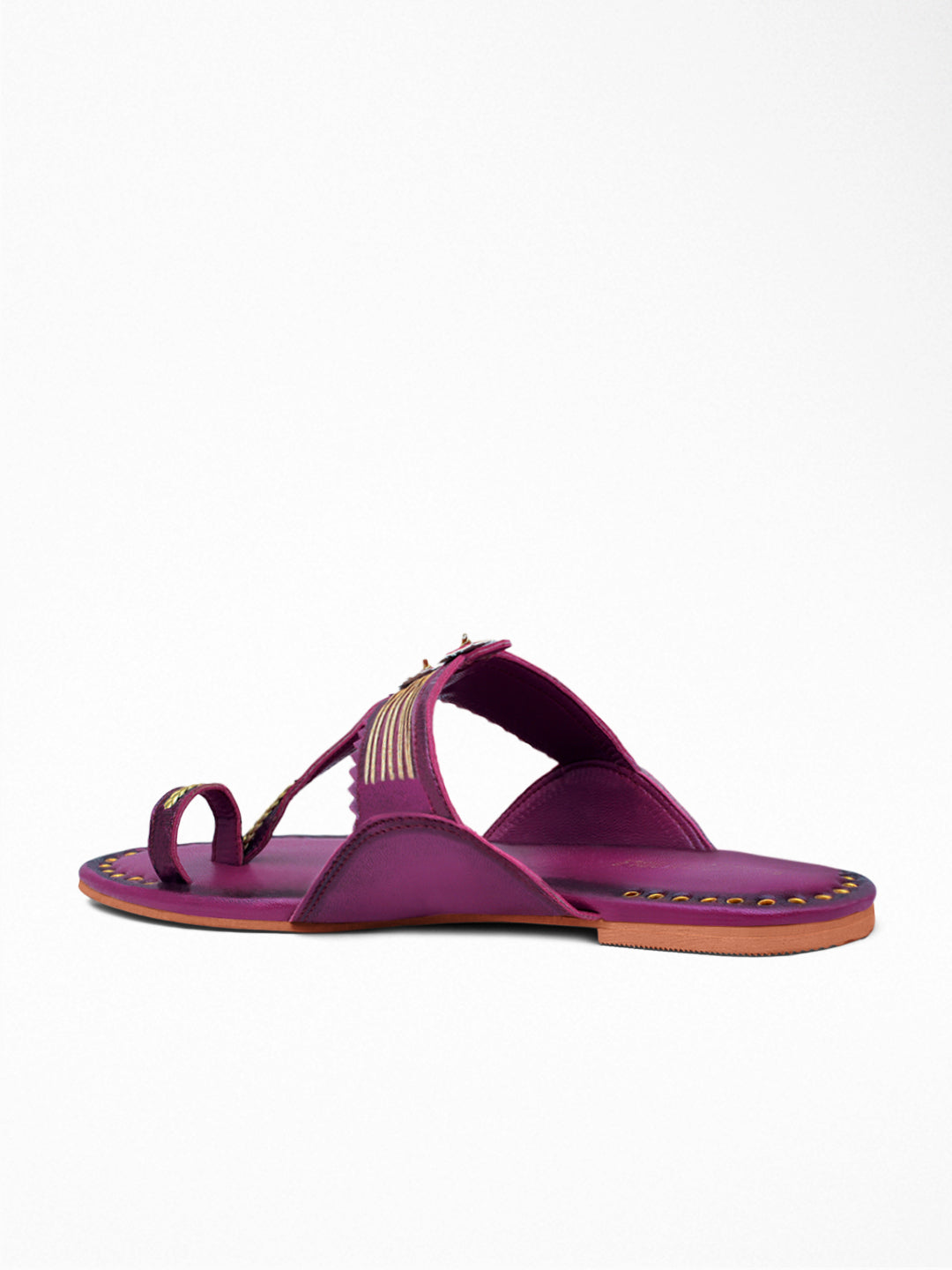 Purple Gold Ethnic Flat Sandal