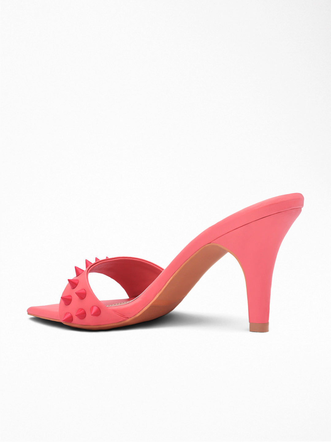 Pink Spike Stud heels Mule