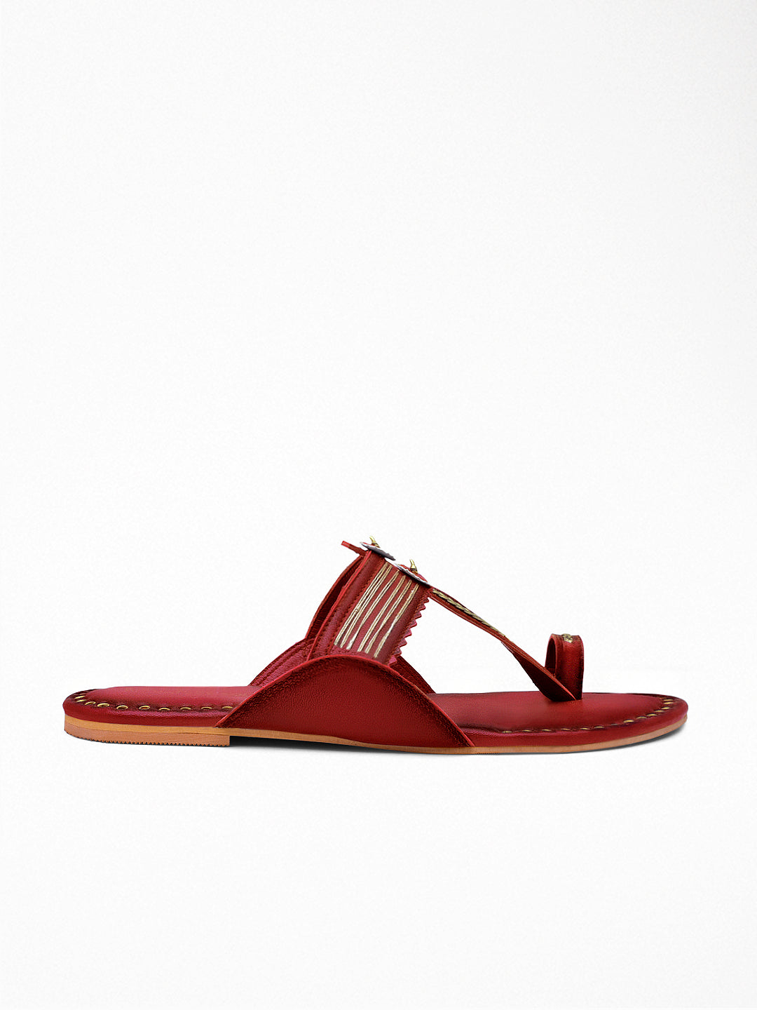 Red Gold Ethnic Flat Sandal