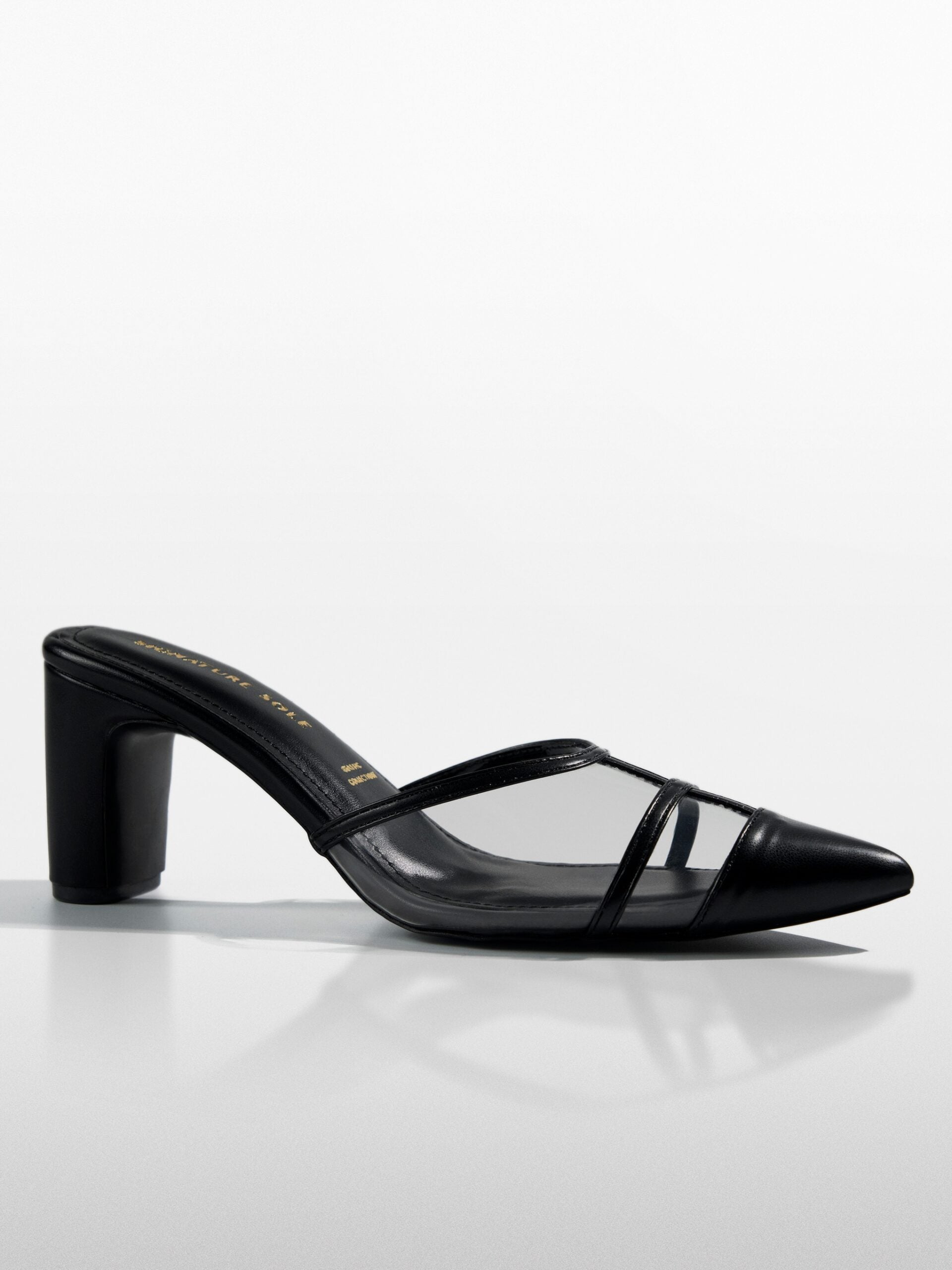 Black Cage Vamp Kitten Heel Slingback