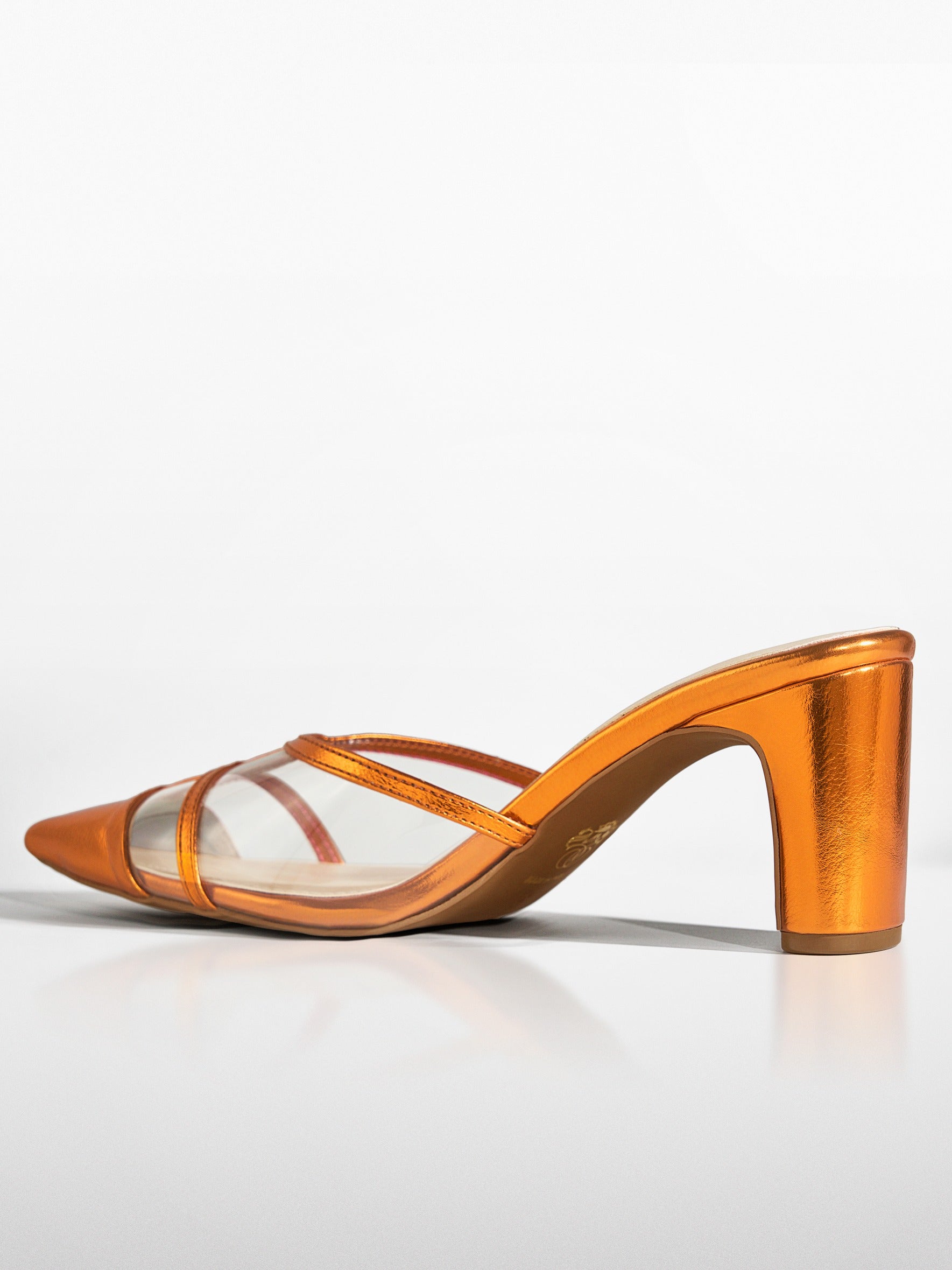 Orange Cage transparent Slingback Heel