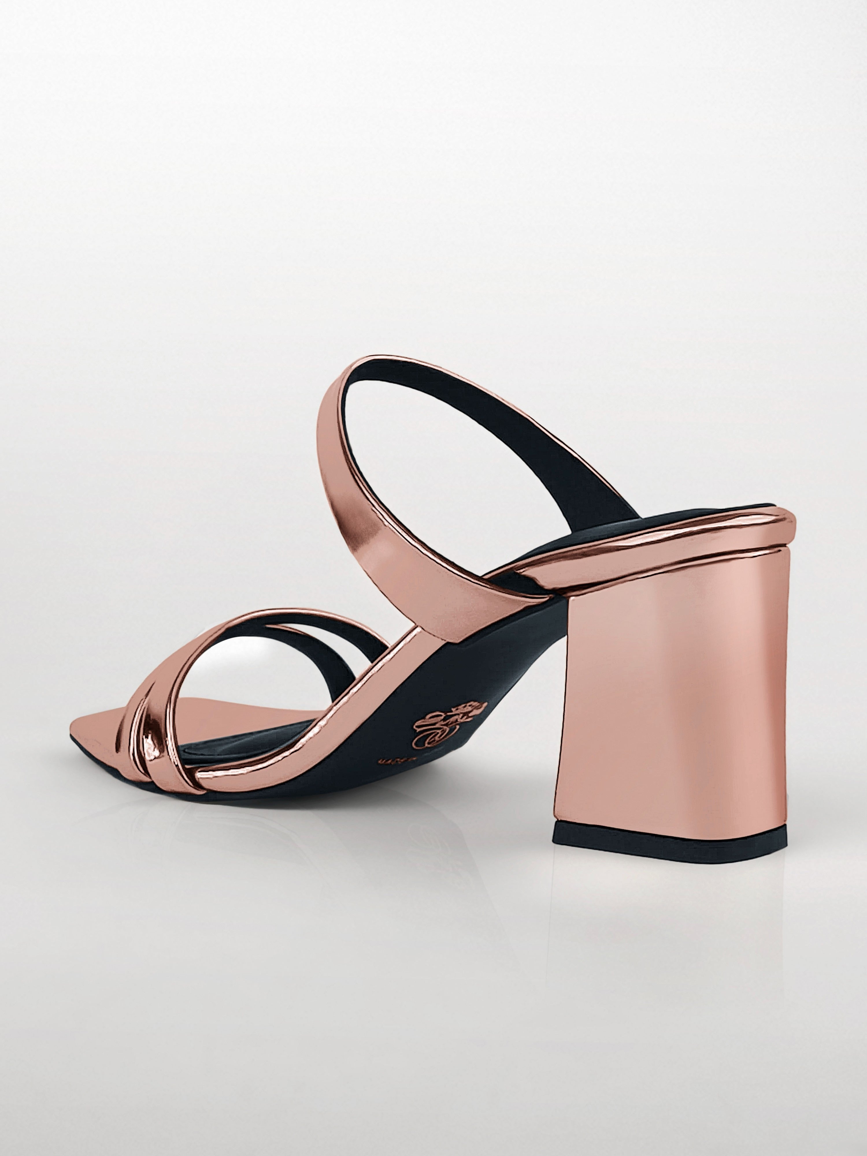 Rose Gold Block Heel Mule