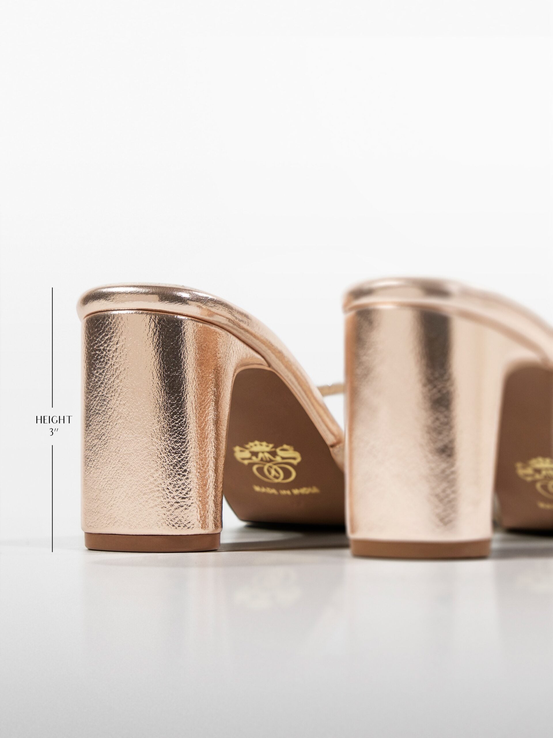 Rose Gold Glitter Cage Slingback Heel