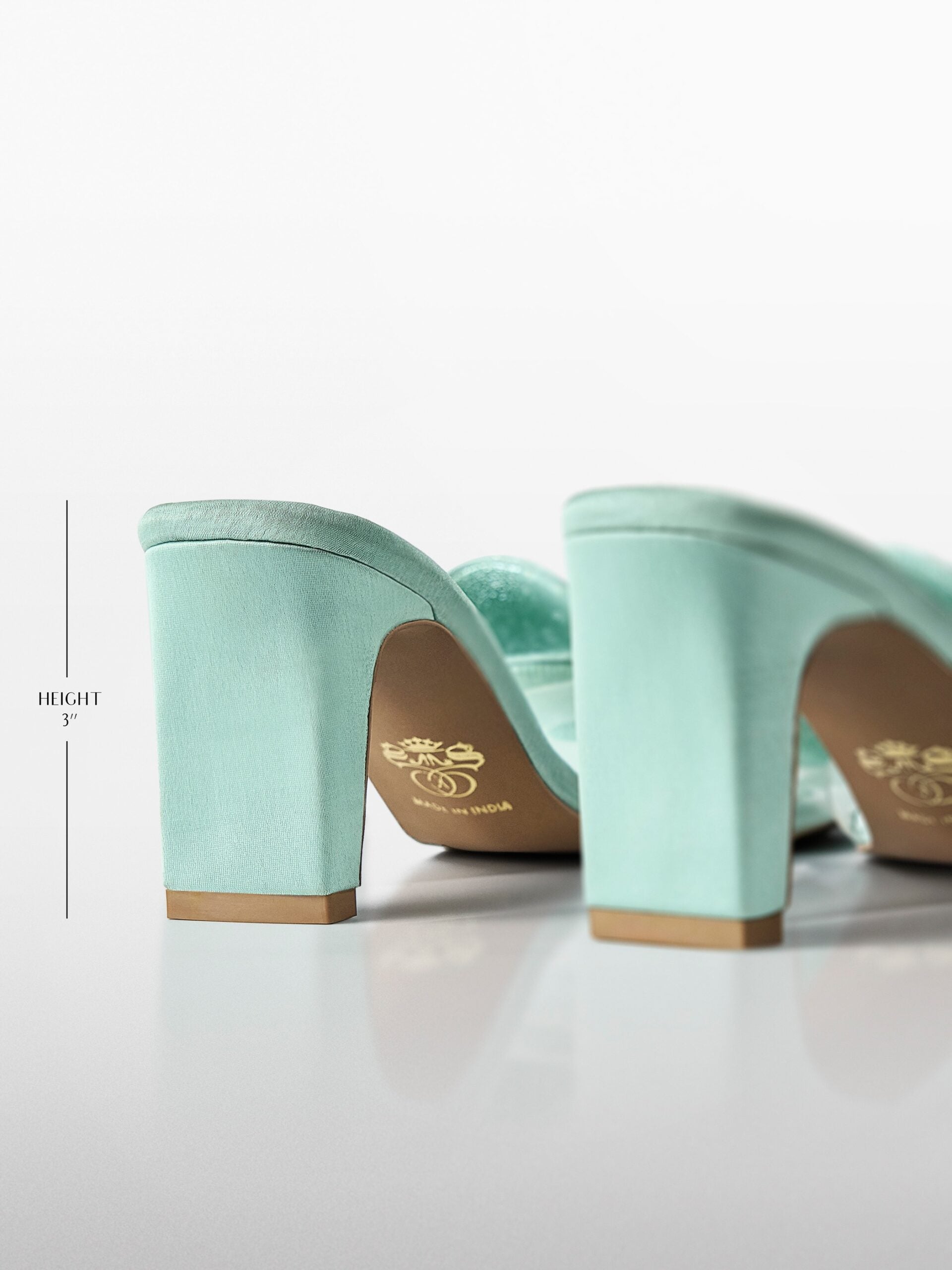 Mint Crystal Bow transparent Kitten Heel
