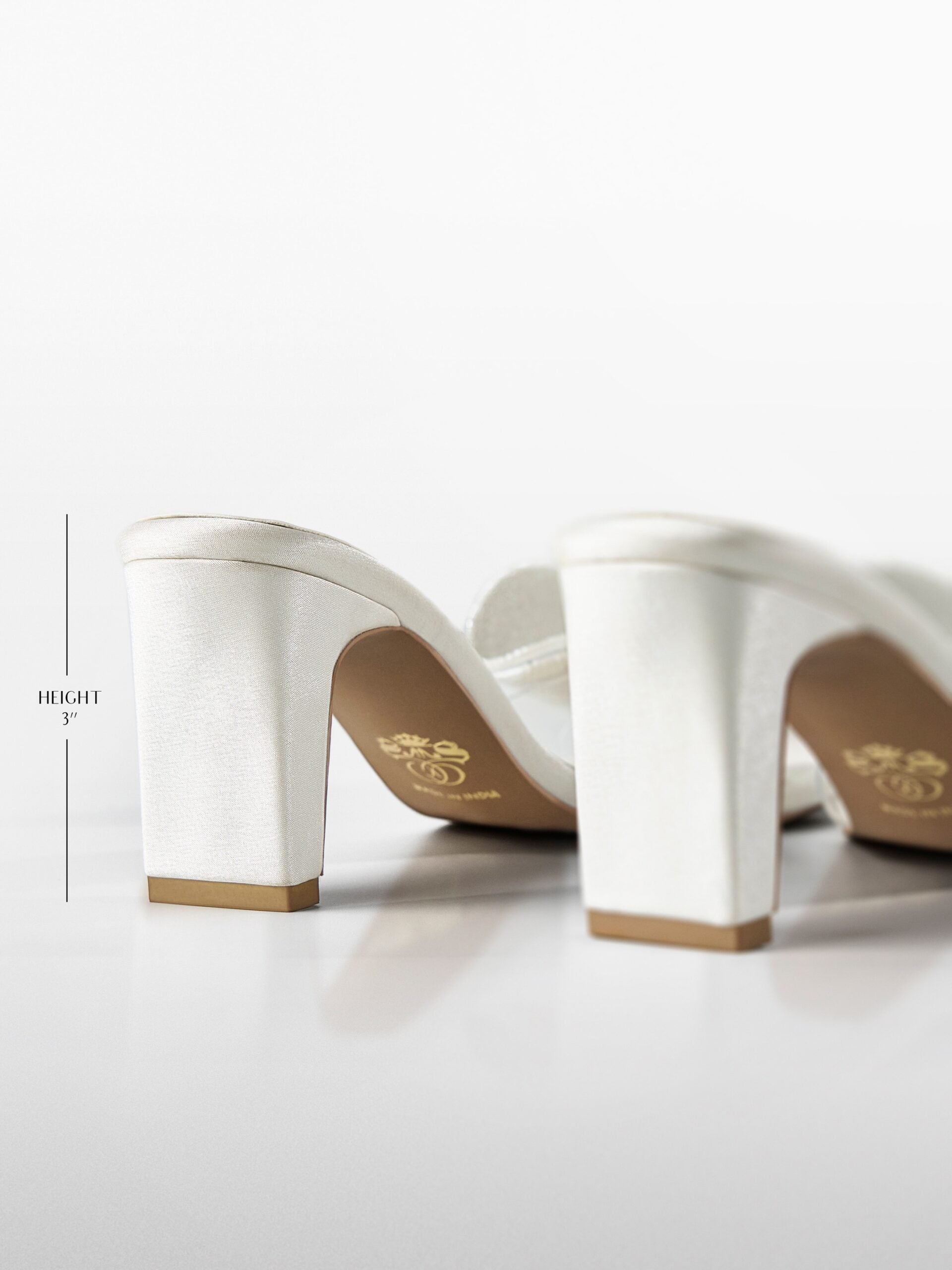 White Crystal Bow Bridal Kitten Heel