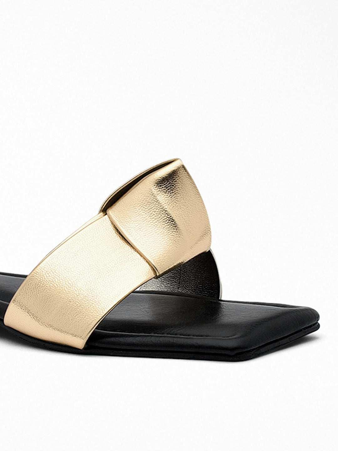 Gold Metallic Flat Mule