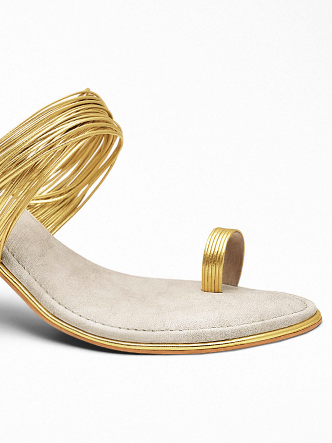 Off-White gold Block Heel Sandal