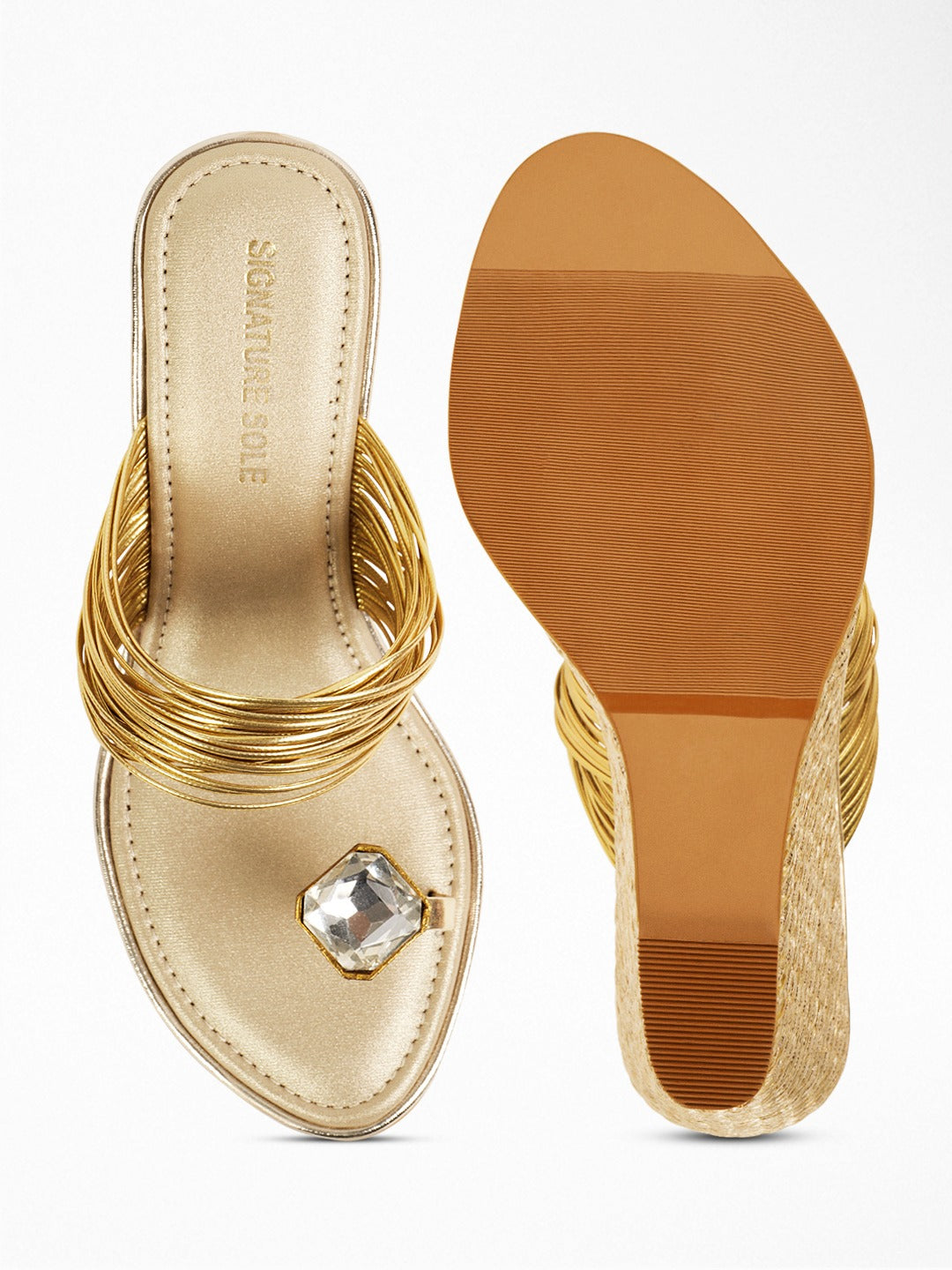 gold Wedge Toe Ring Sandal