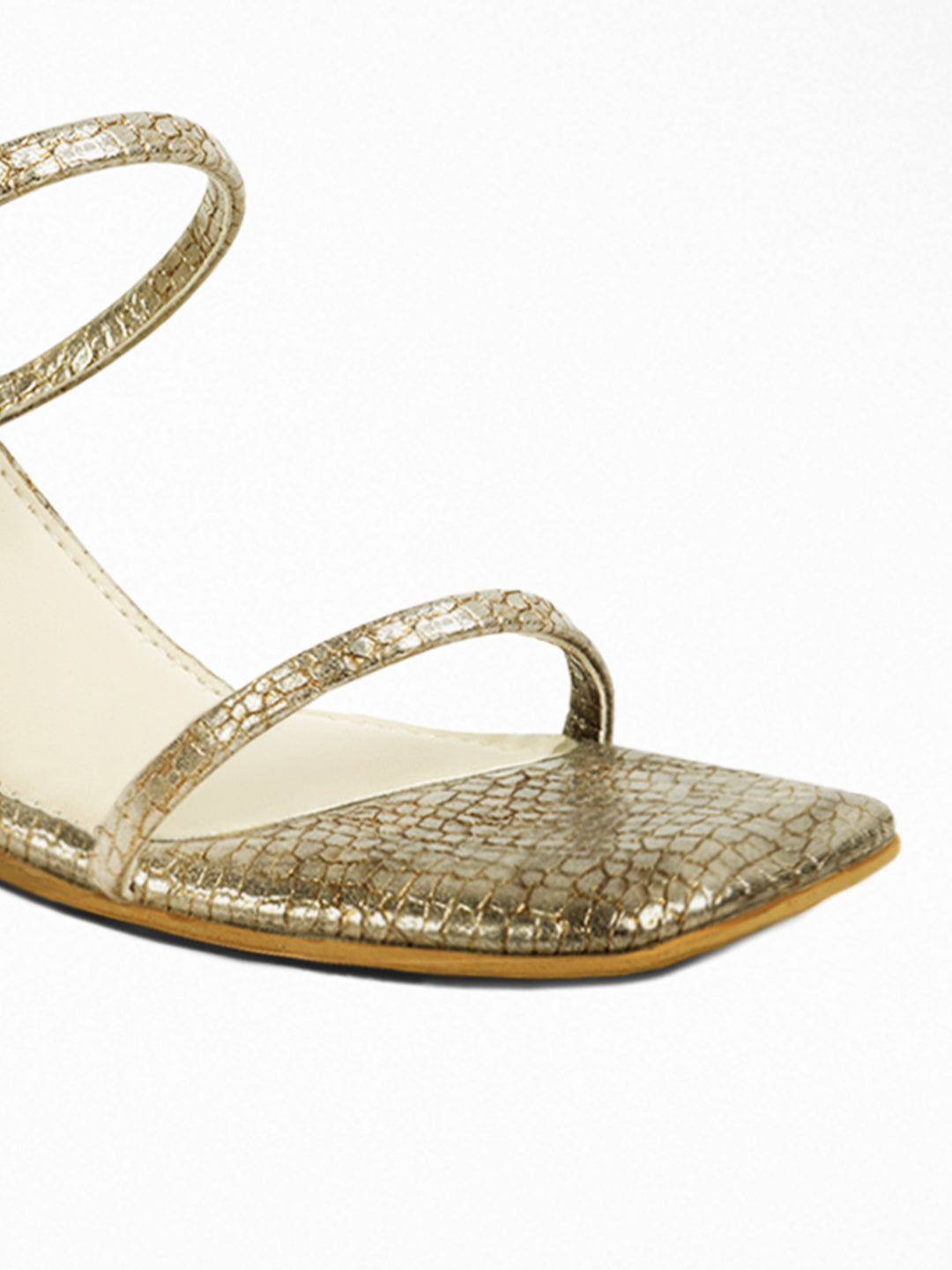 Gold Croc Wedge Mule