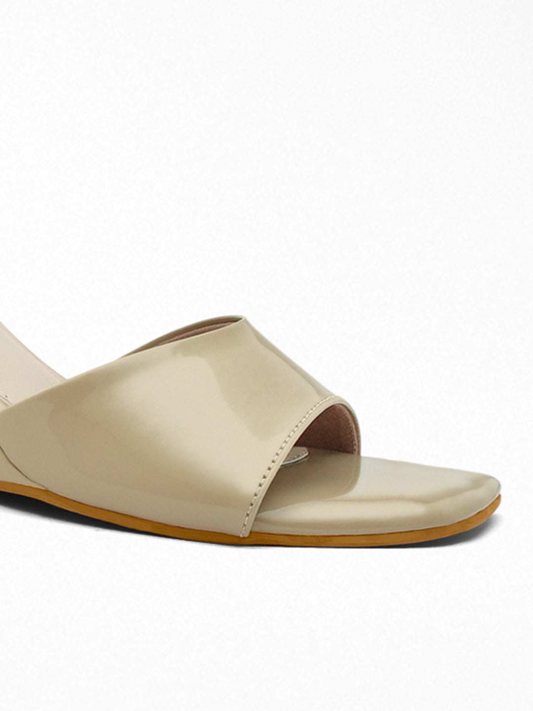 Nude Wedge Heel Mule