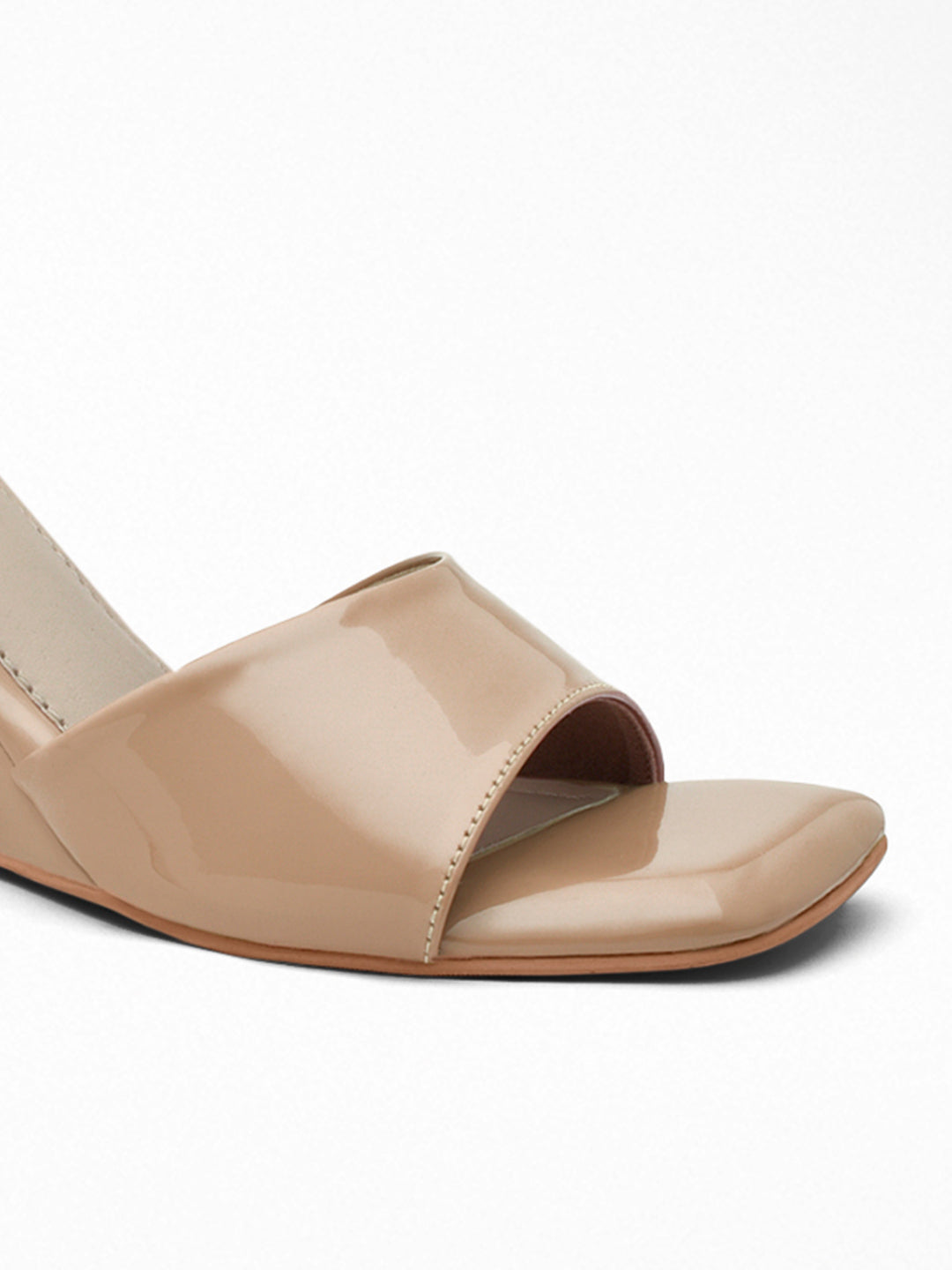 Nude Patent Wedge Mule