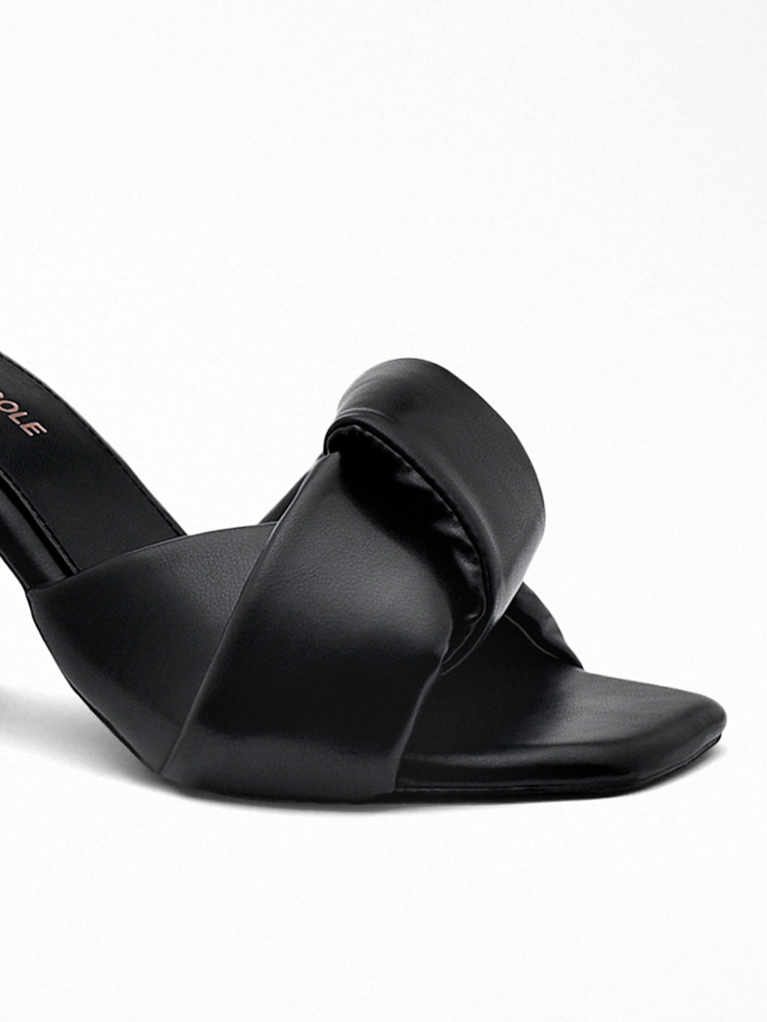 Black Knot Block Heel Mule