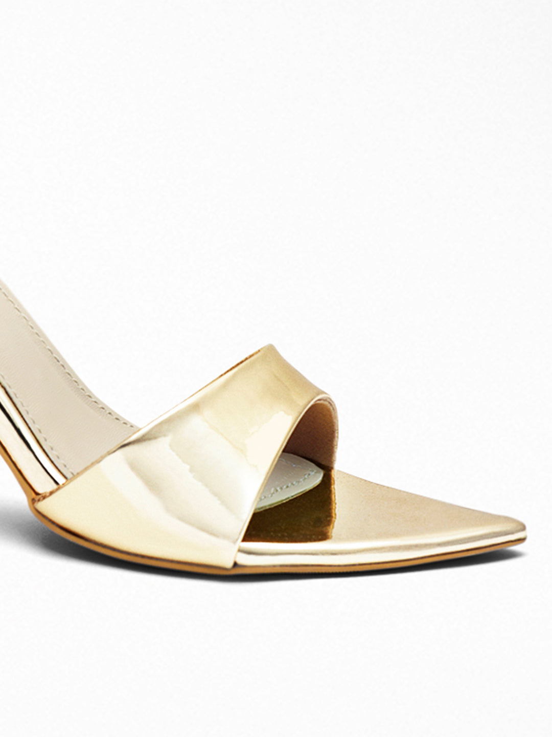 Gold Pleated heels Mule