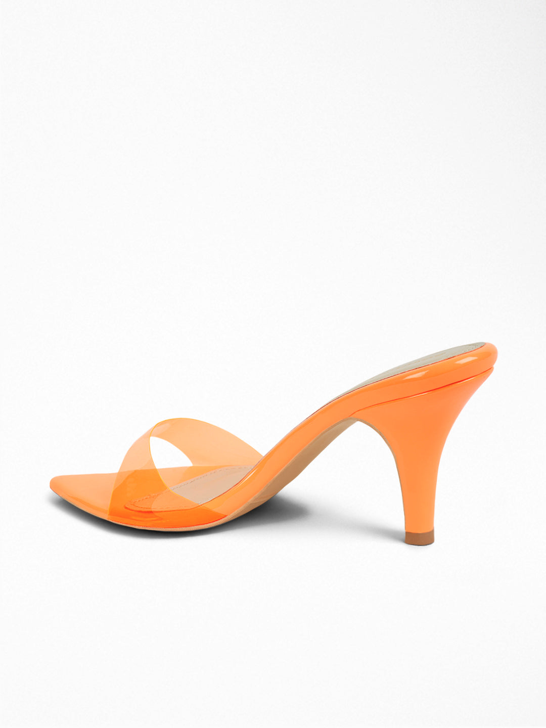 Orange transparent heels Mule