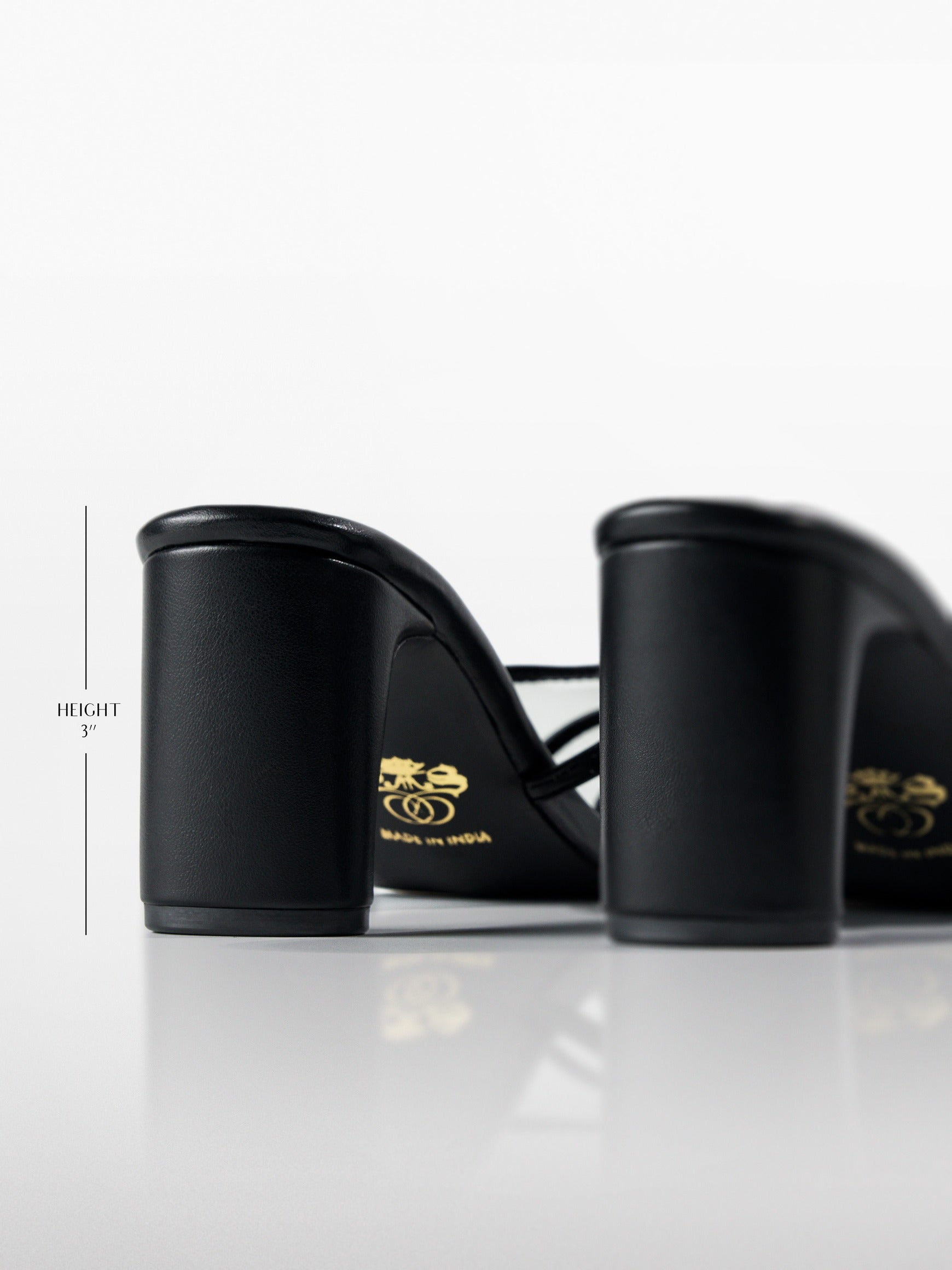 Black Cage Vamp Kitten Heel Slingback