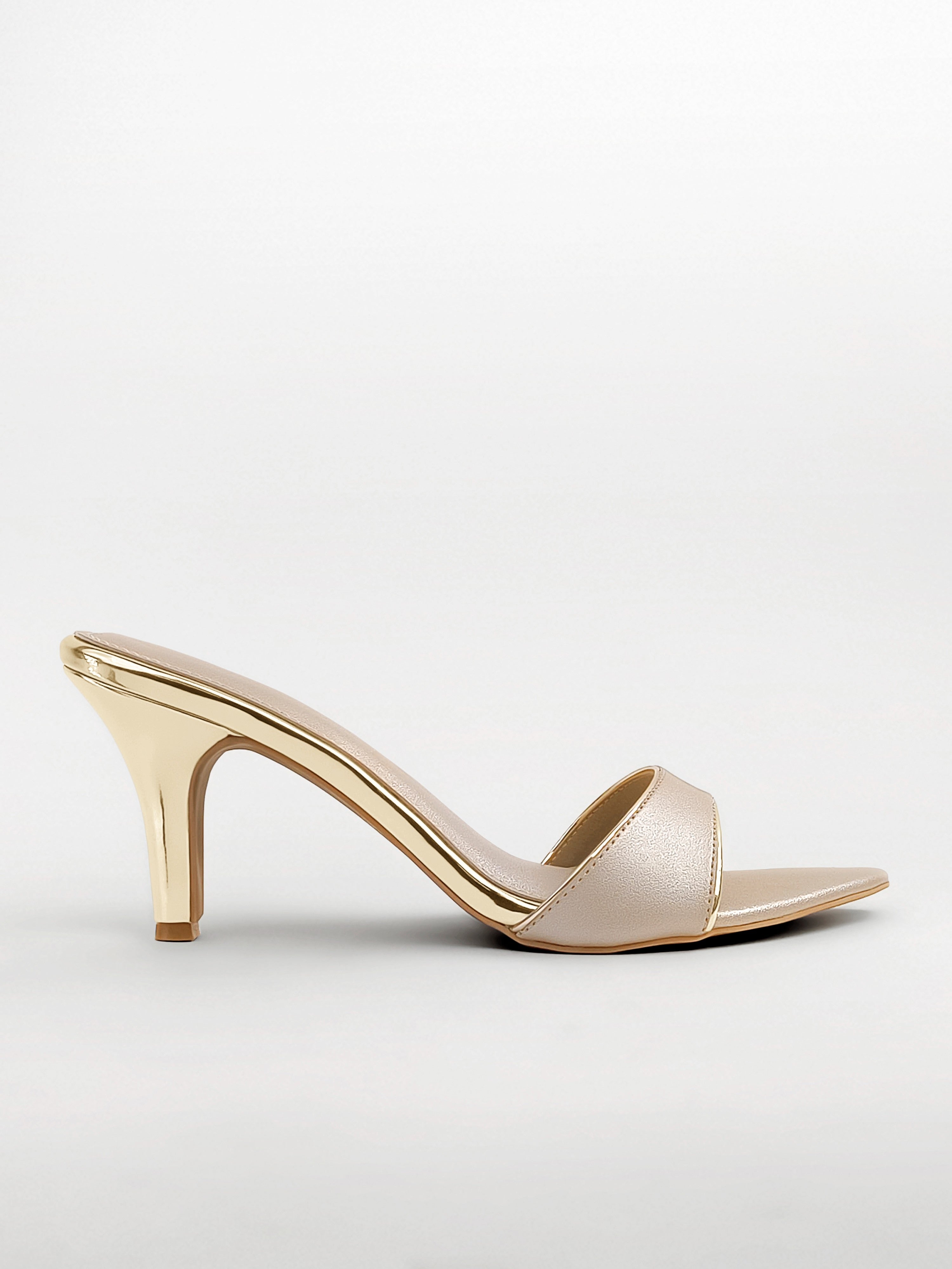 Gold heels Mule