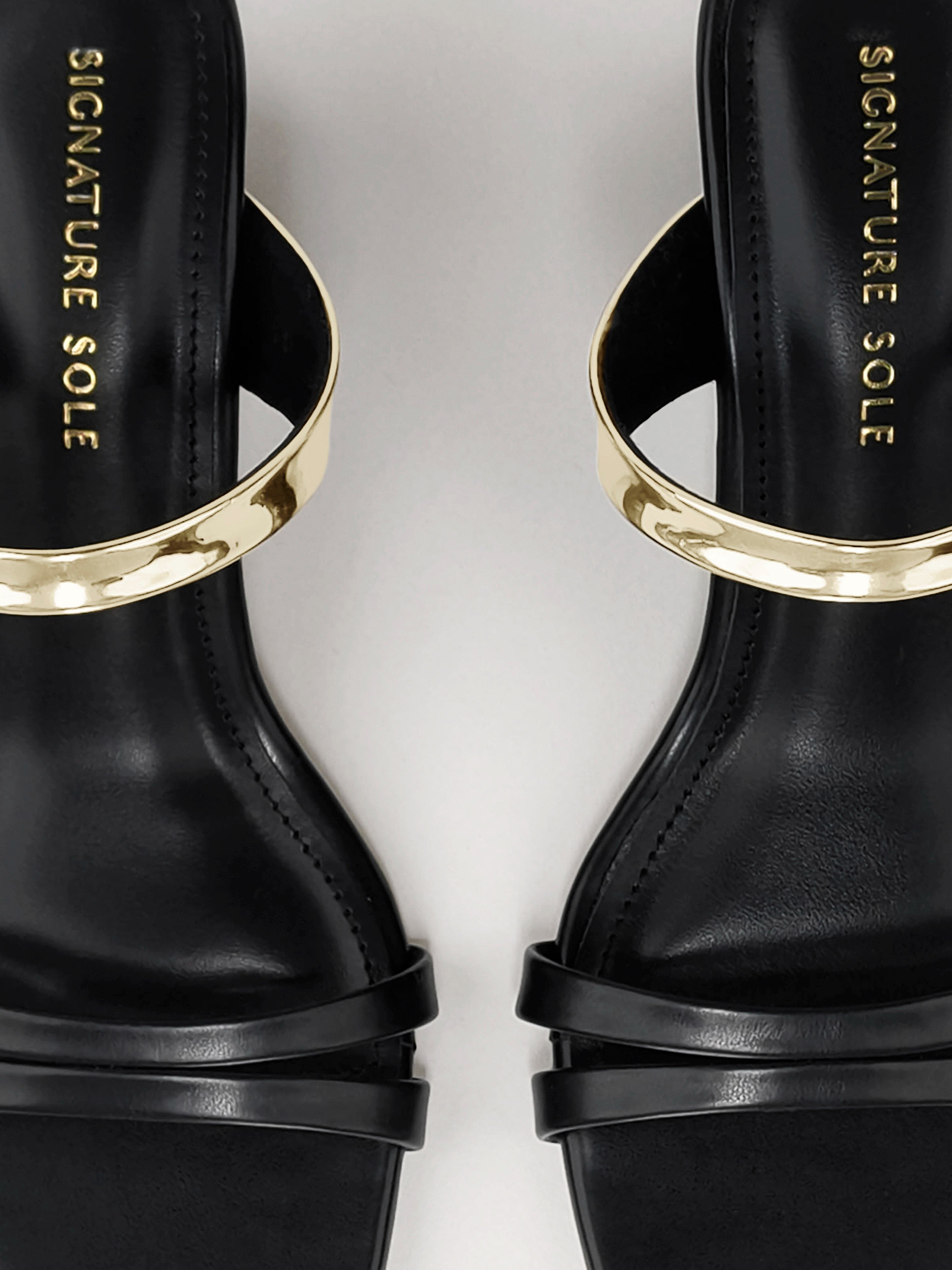Black Block Heel Mule