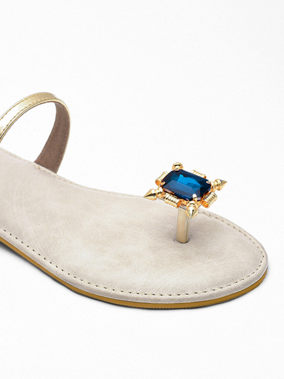 Ivory Blue Gem Toe Sandal