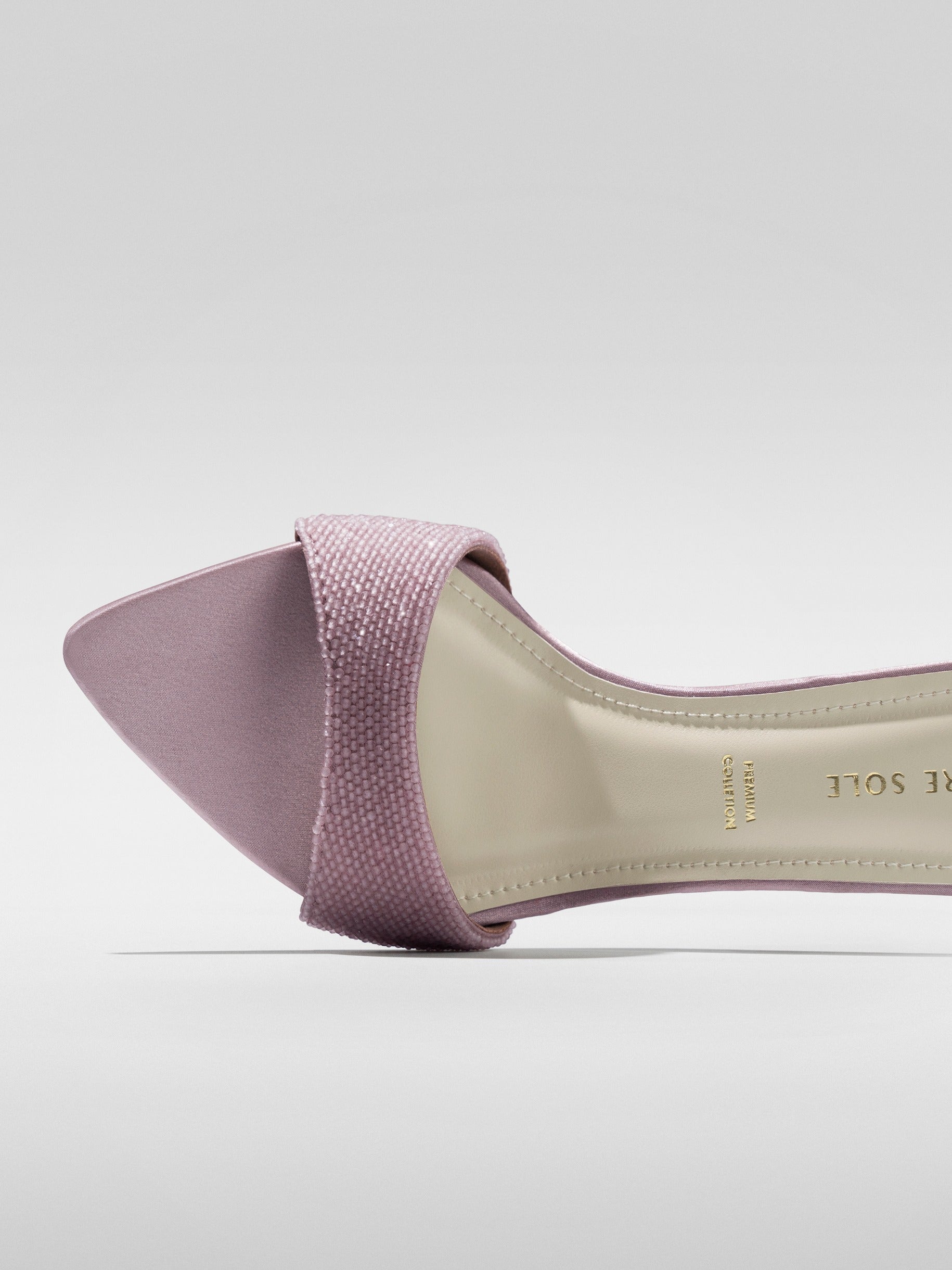 Rose Crystal Embellished Kitten Heel