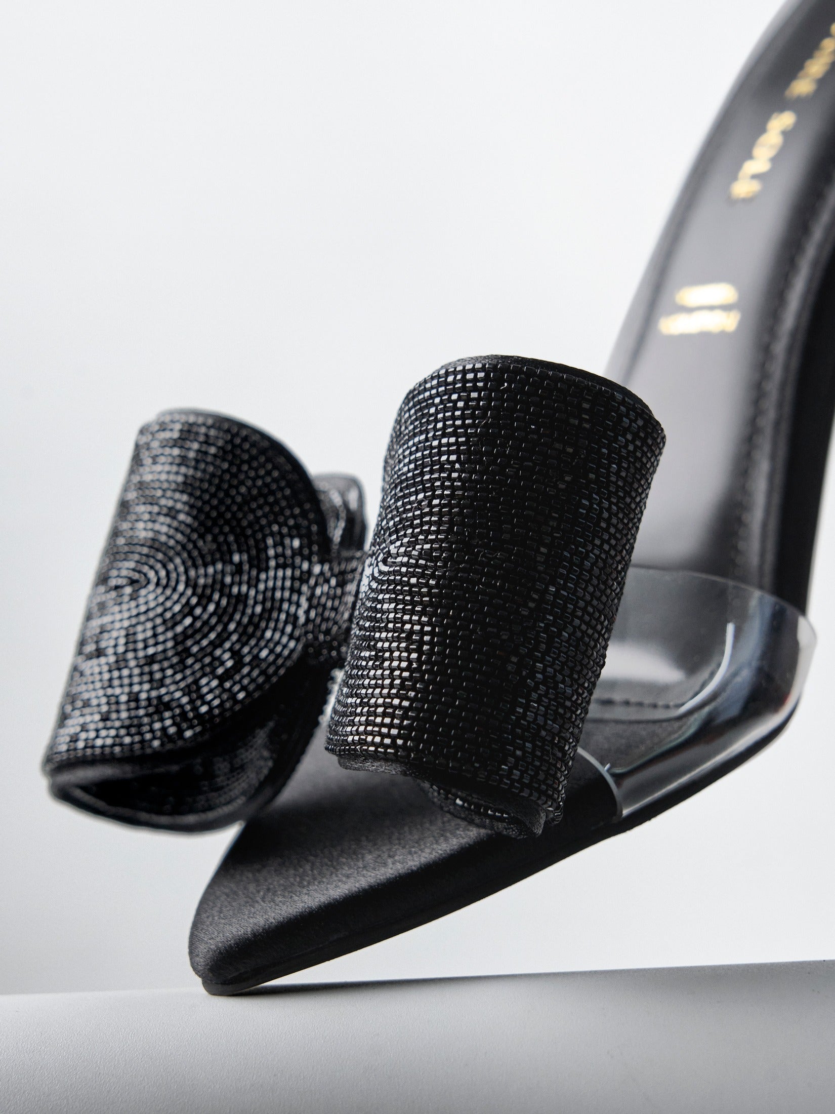 Black Suede Cross Strap Block Heel Mule