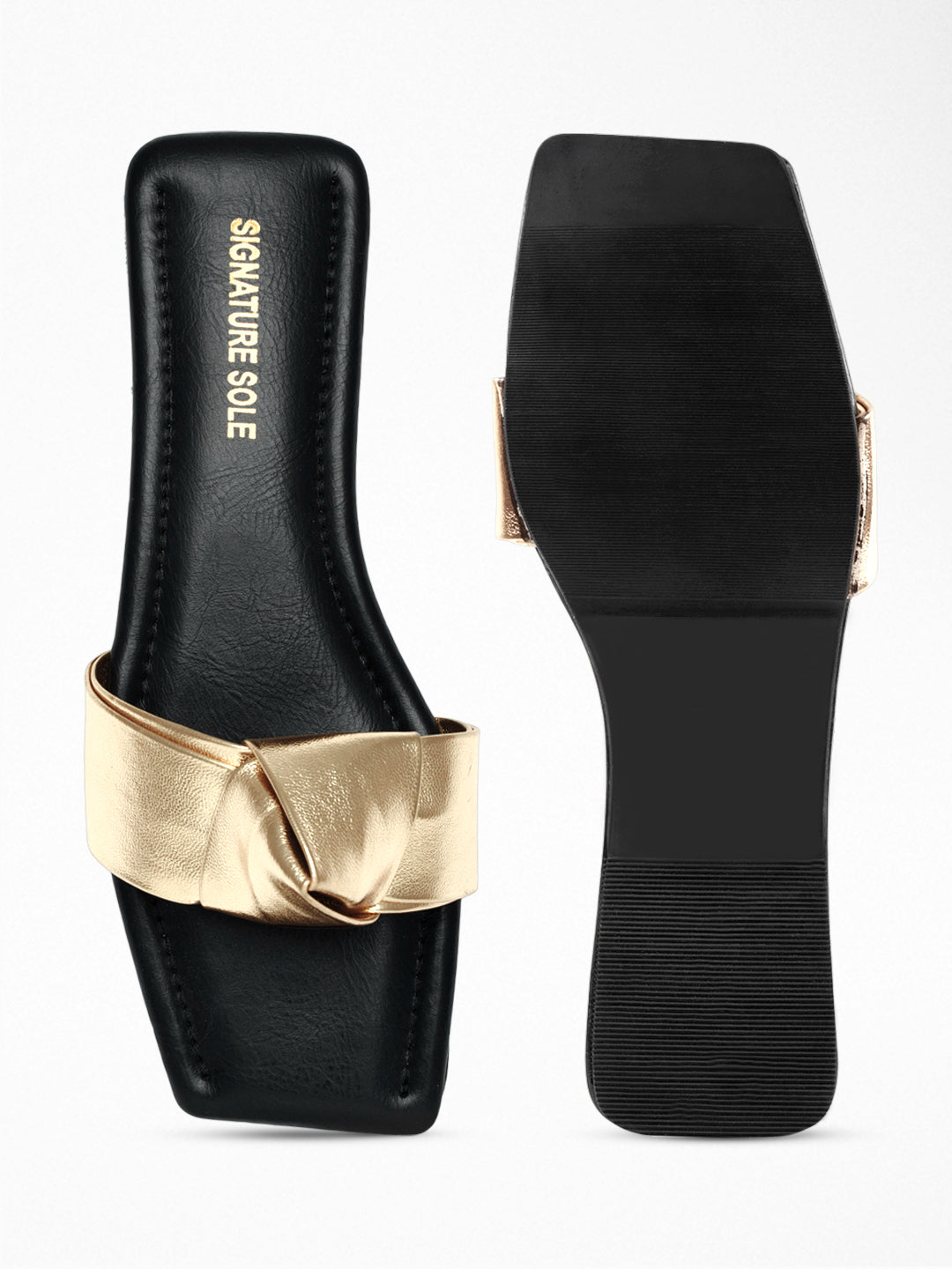 Gold Metallic Flat Mule