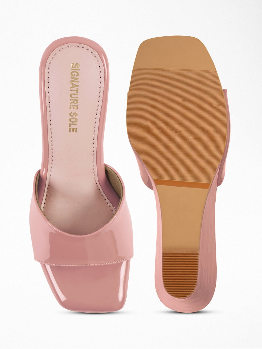 Pink Patent Wedge Mule