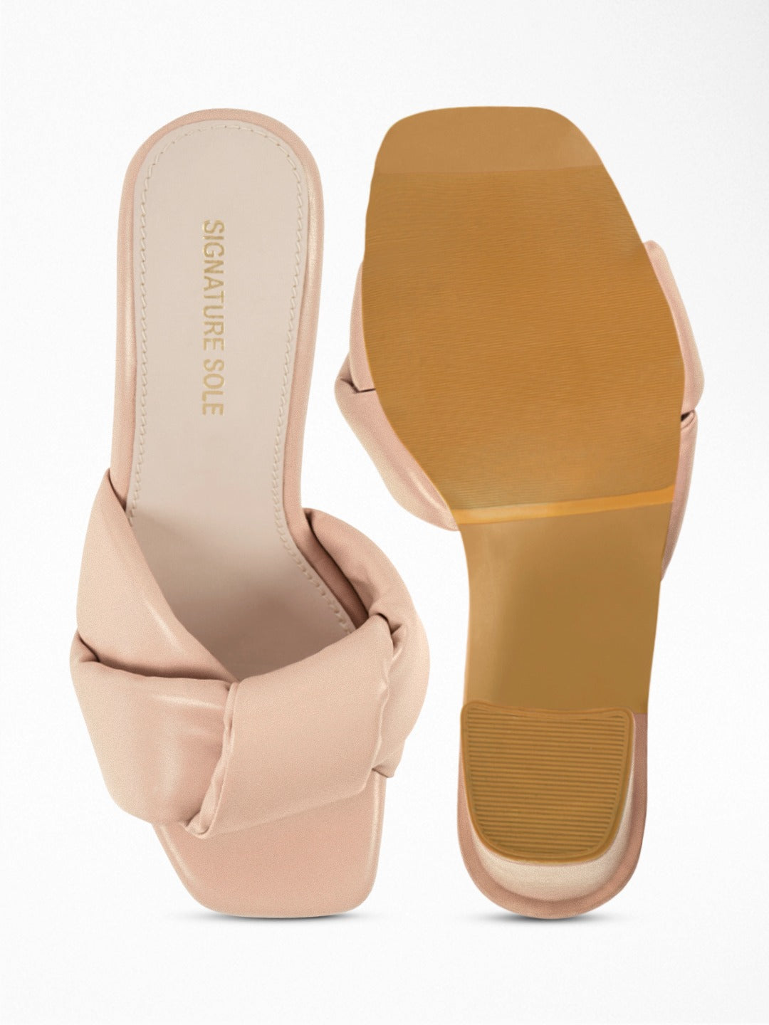 Nude Knot Block Heel Mule