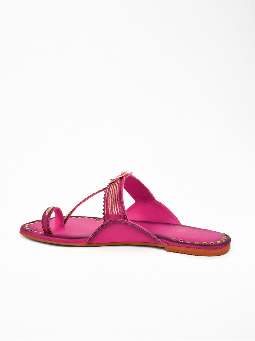 Pink Gold Ethnic Flat Sandal
