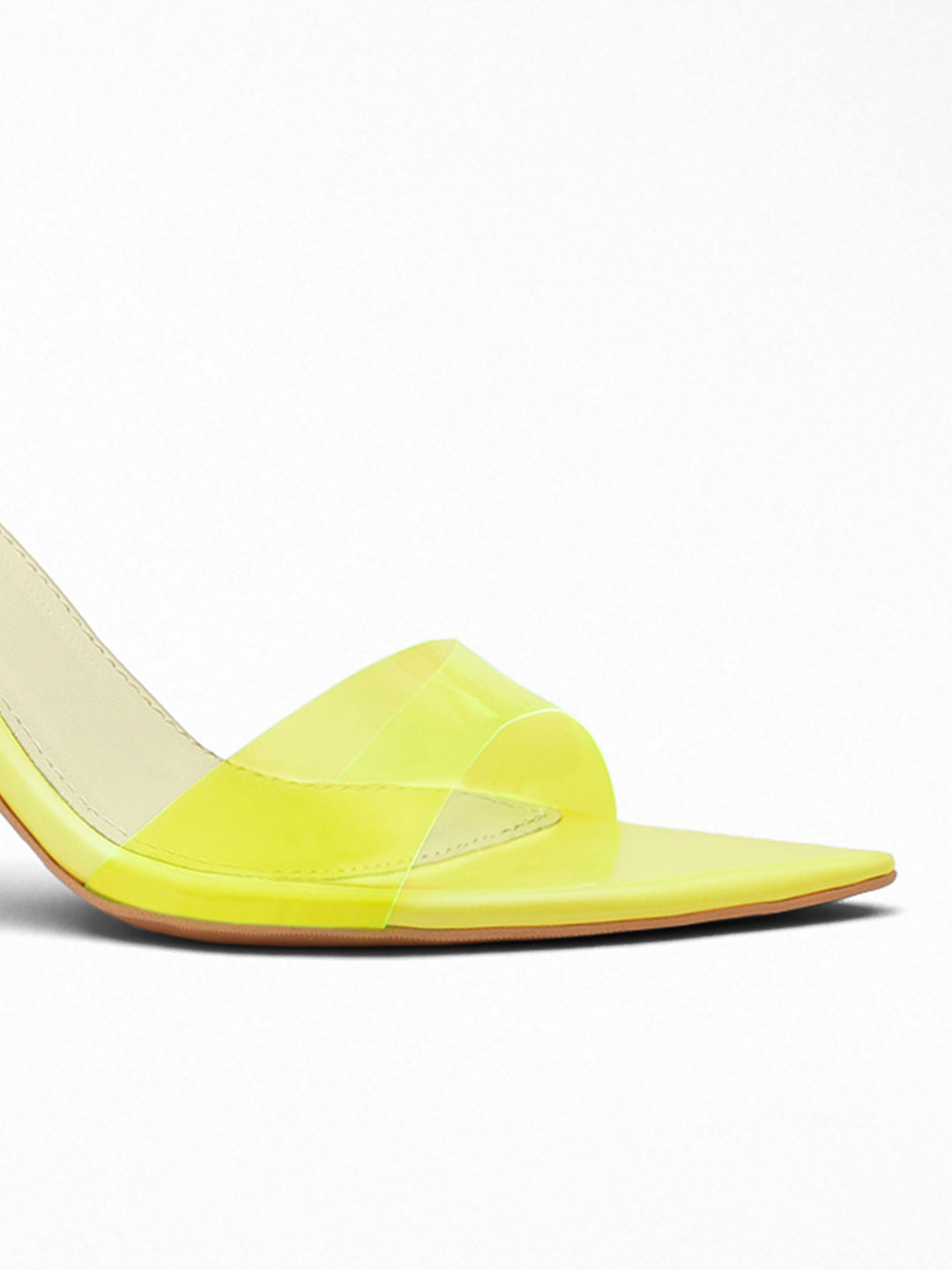 Neon Yellow transparent heels Mule