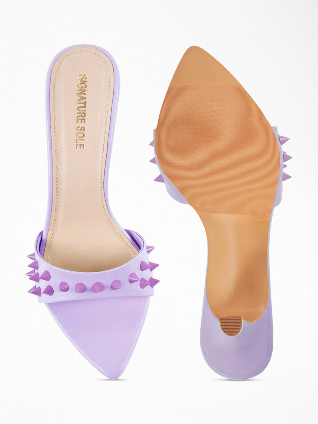 Lavender Spike Stud heels Mule