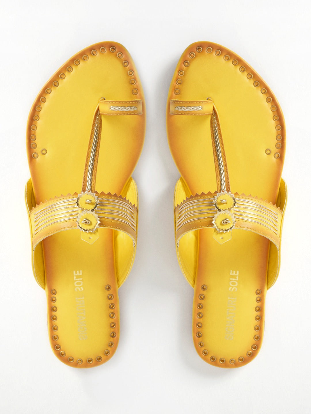 Yellow Ethnic Craft Flat Sandal
