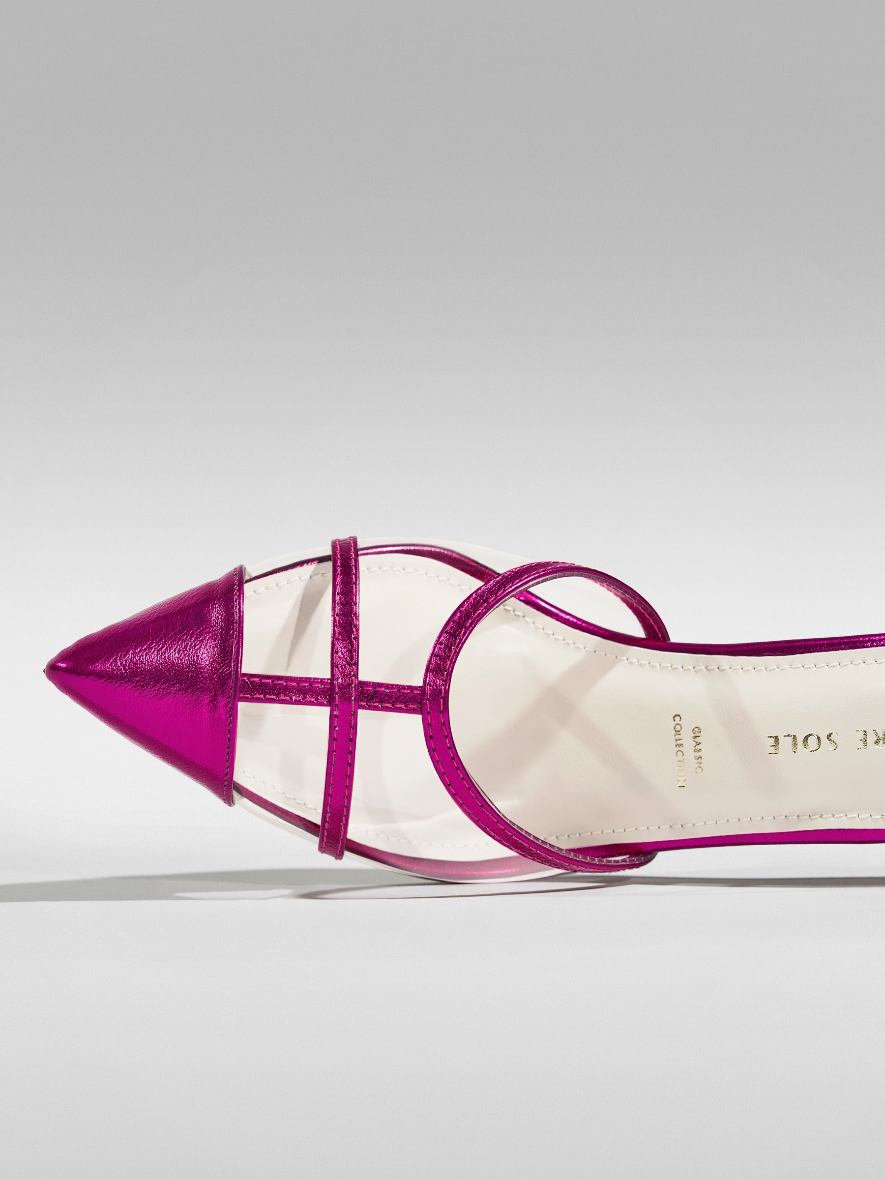Fuchsia Cage Slingback Kitten Heel