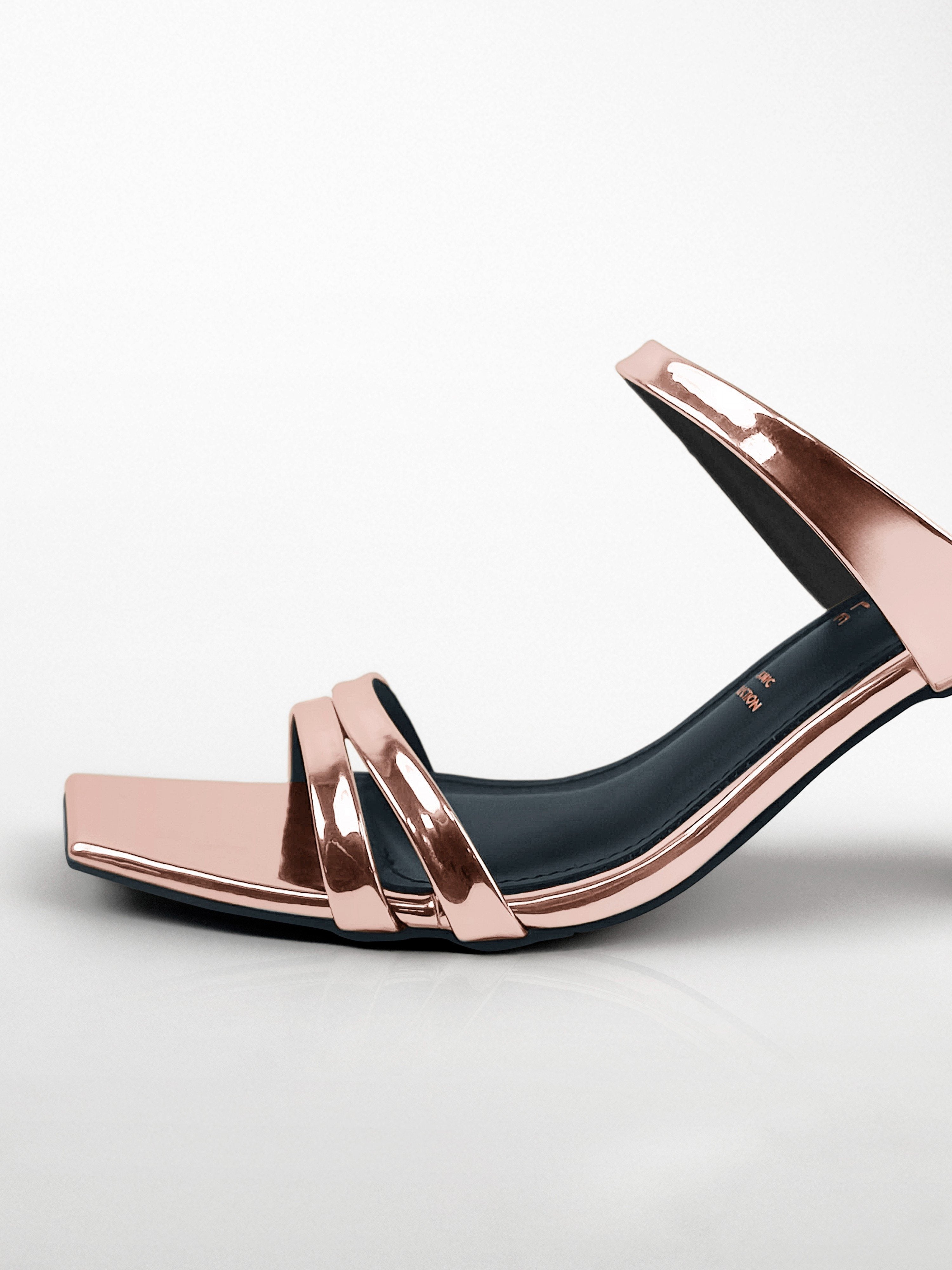Rose Gold Block Heel Mule