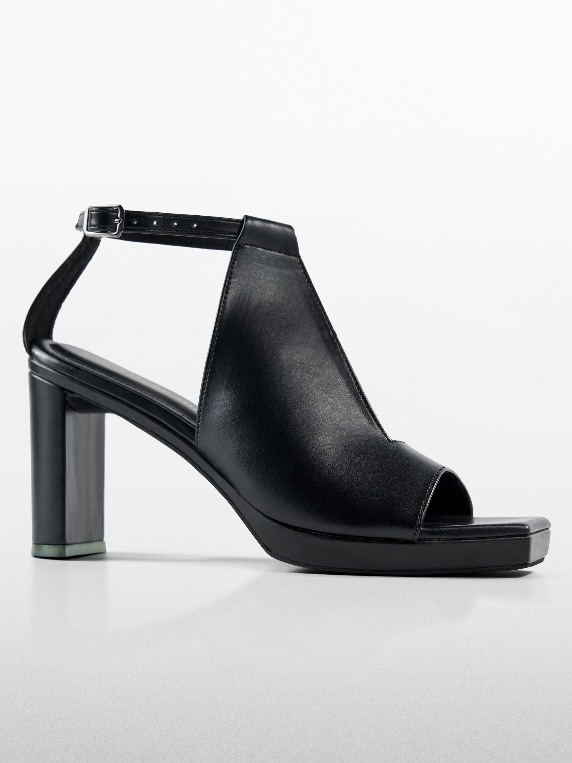 Black wedge Block Heel Sandal