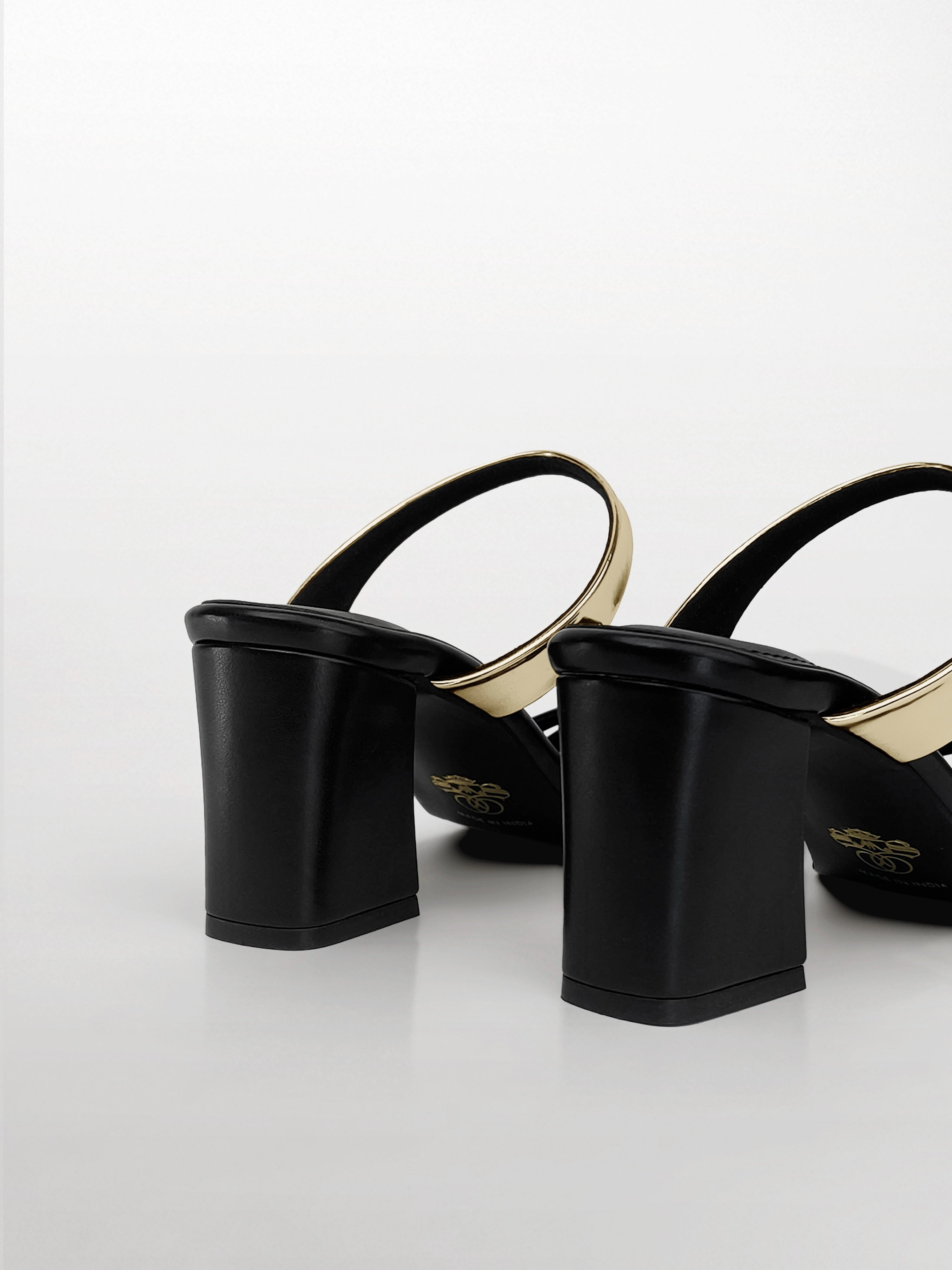 Black Block Heel Mule