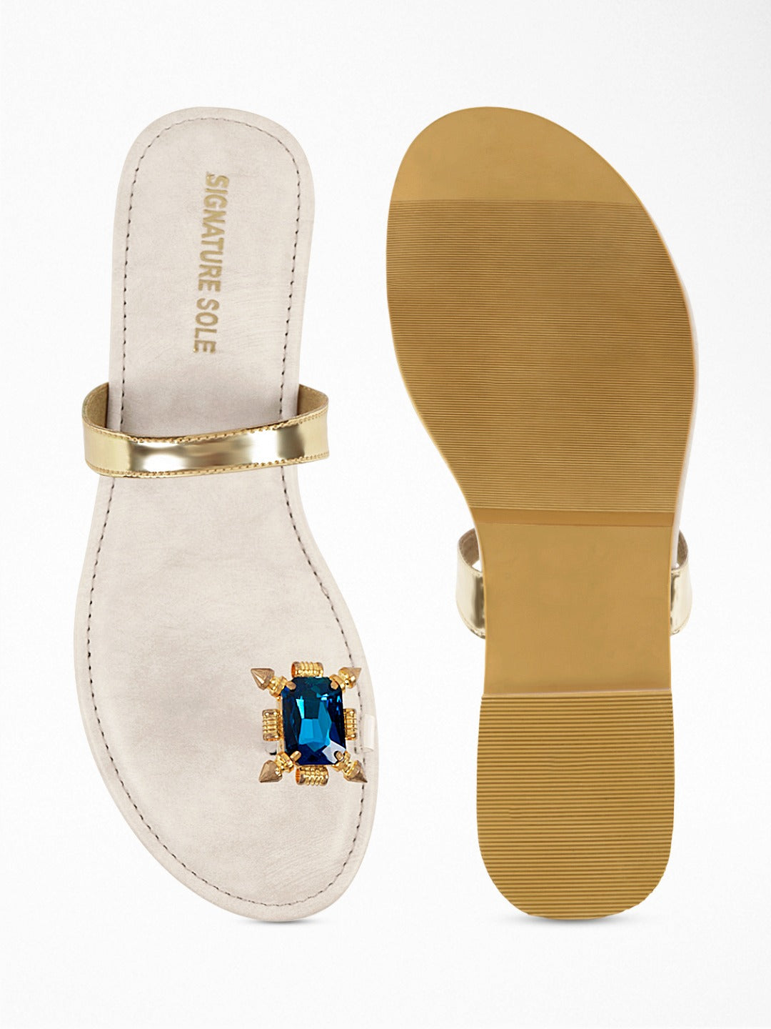 Ivory Blue Gem Toe Sandal