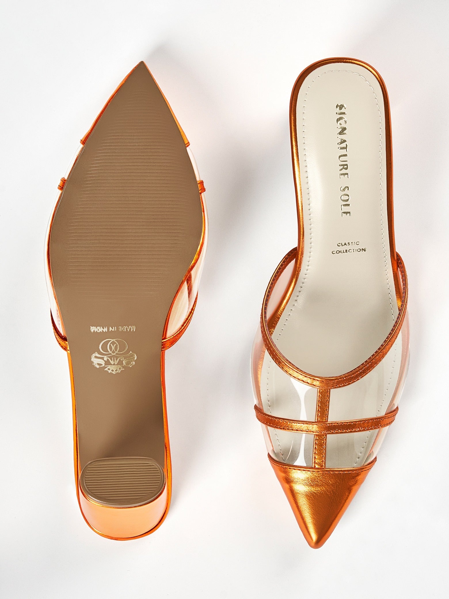 Orange Cage transparent Slingback Heel
