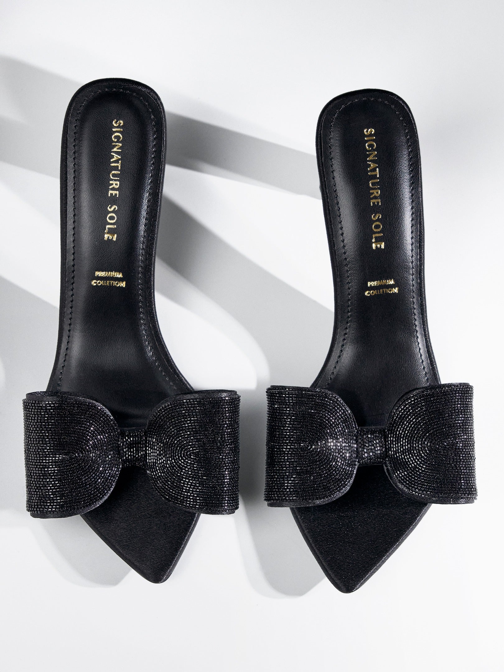 Black Suede Cross Strap Block Heel Mule
