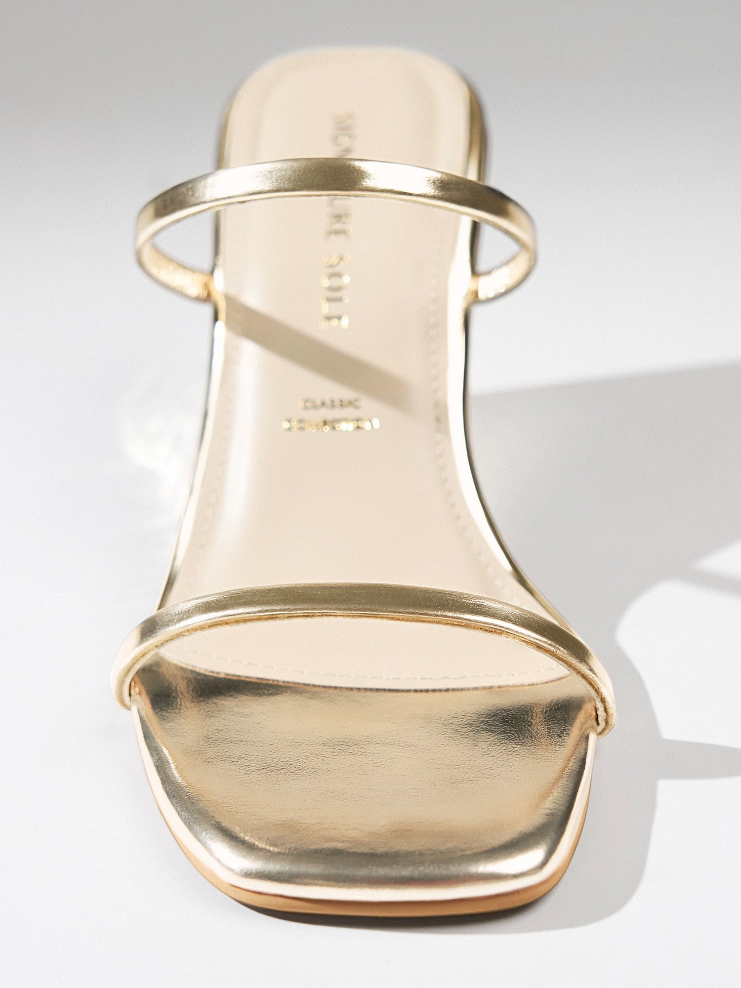 Gold Metallic Wedge Heel Mule