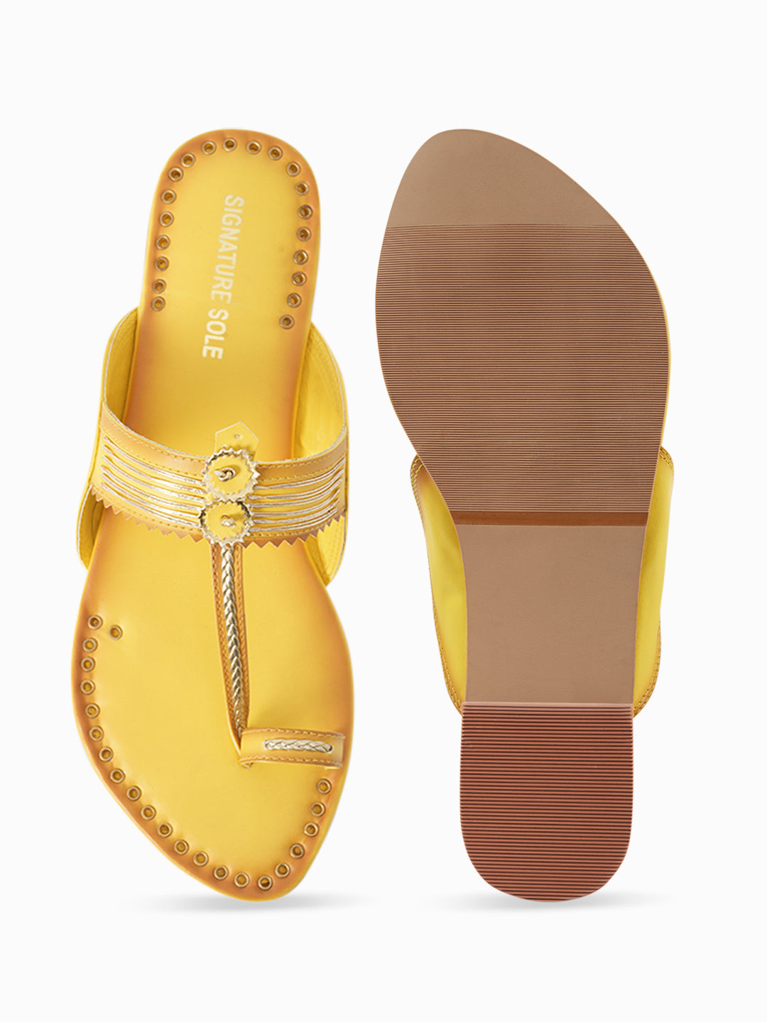 Yellow Ethnic Craft Flat Sandal