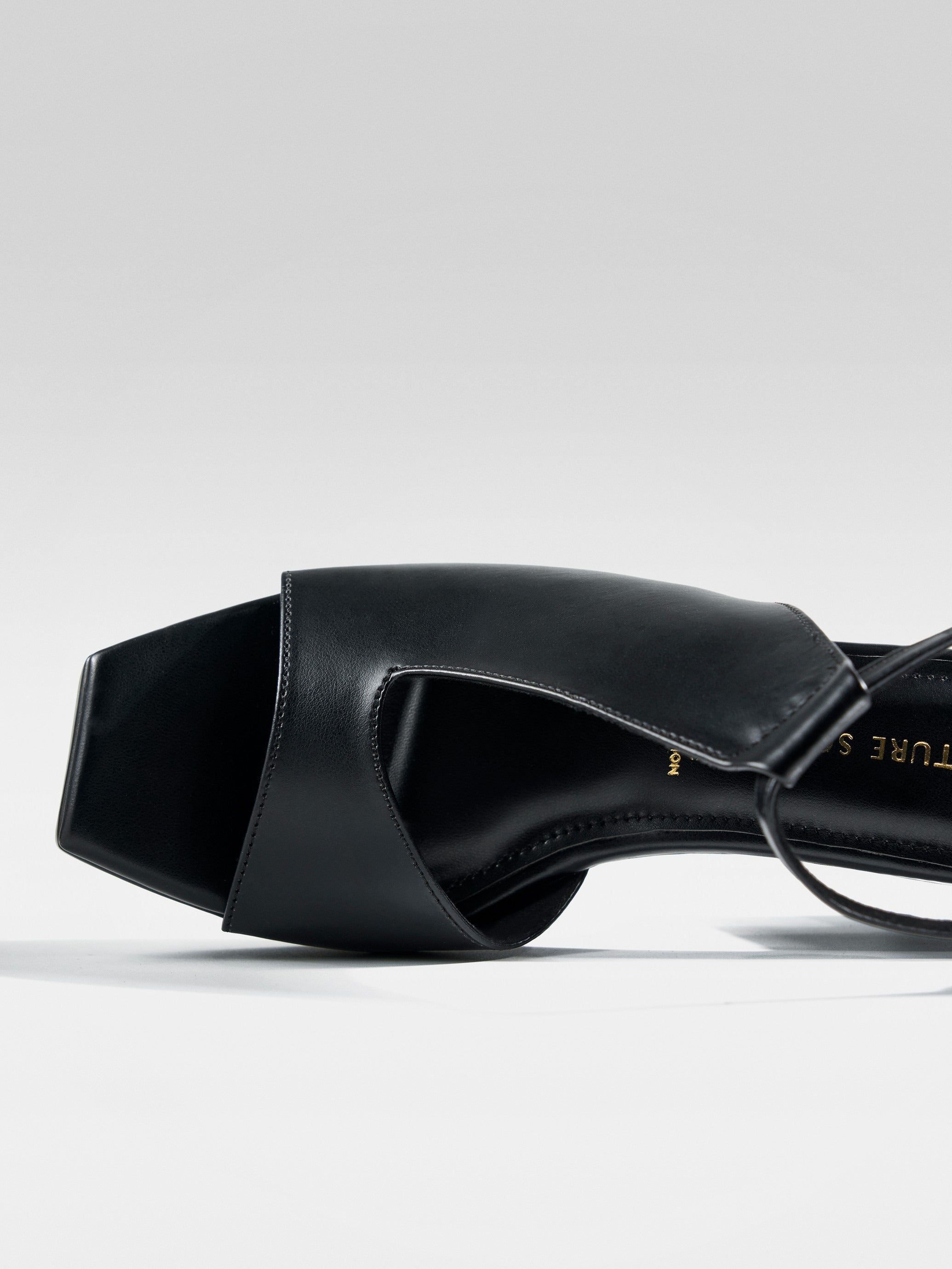 Black wedge Block Heel Sandal