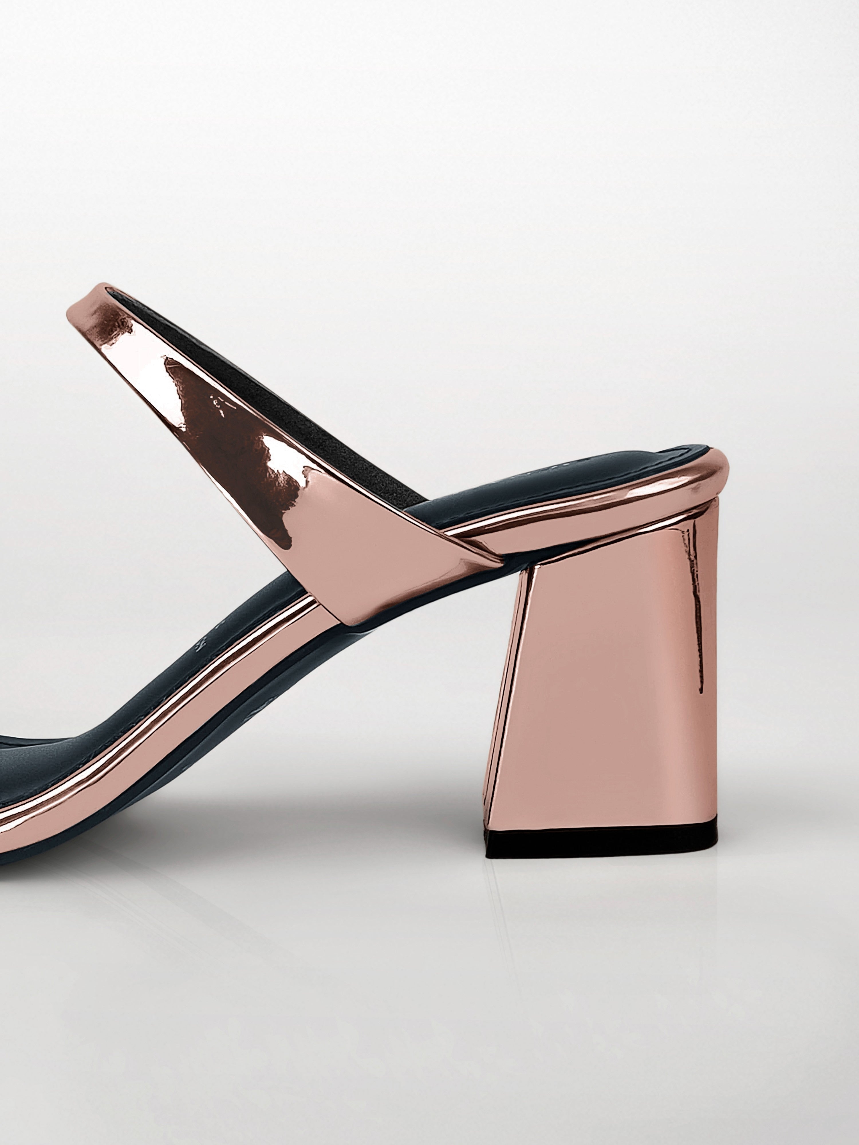 Rose Gold Block Heel Mule