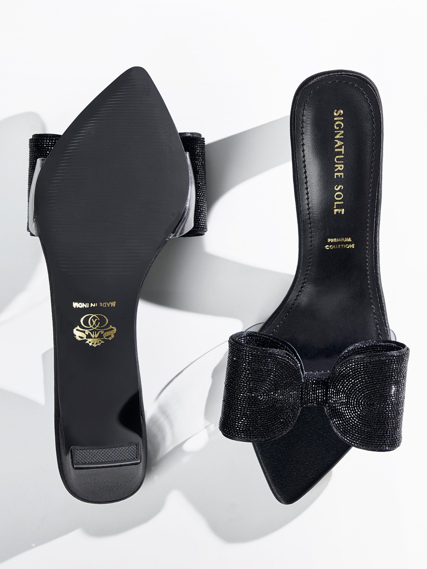 Black Suede Cross Strap Block Heel Mule