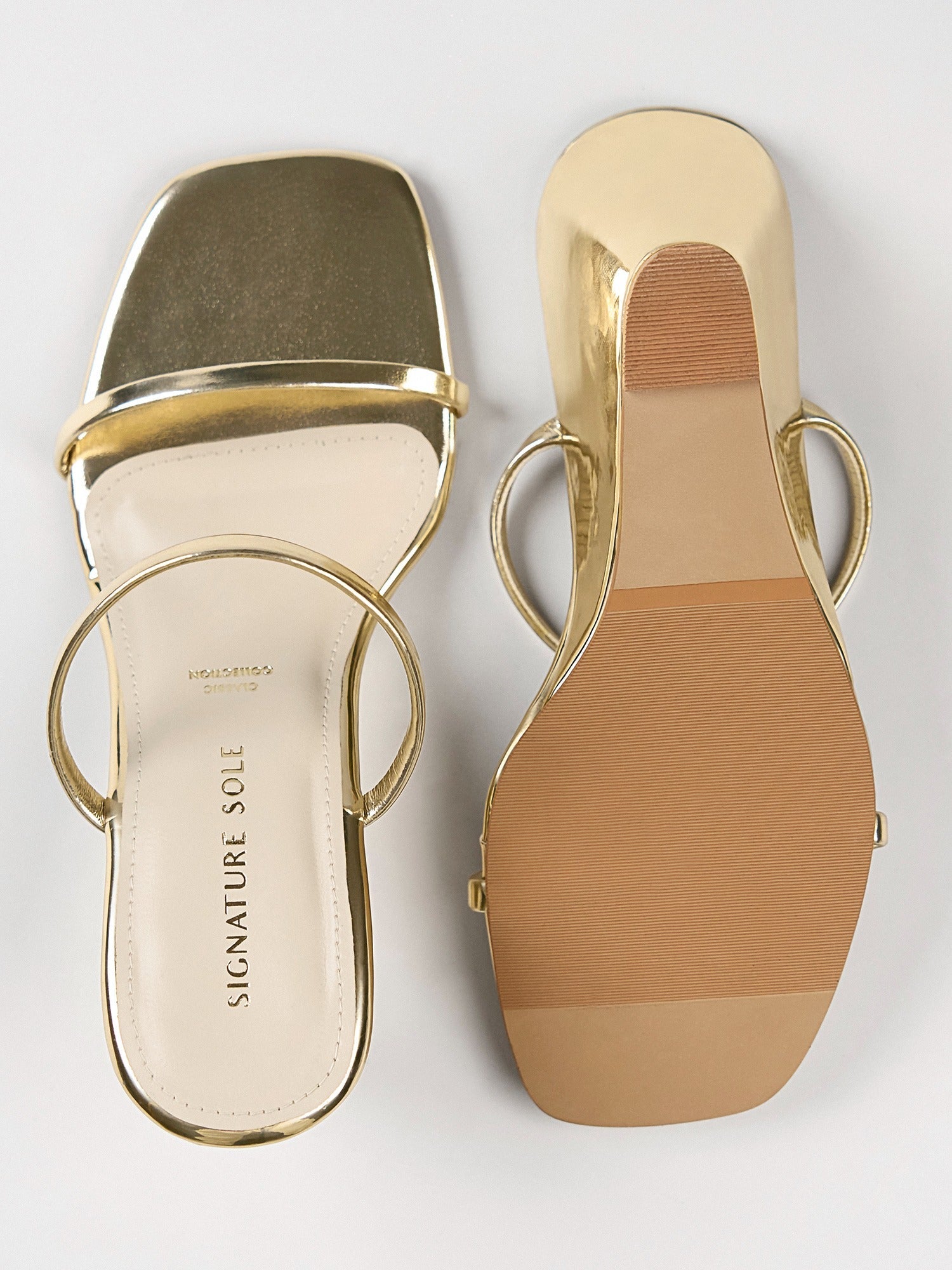 Gold Metallic Wedge Heel Mule