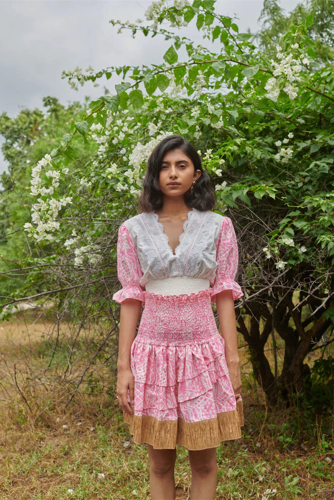 Image of Barbie Smocked Raffia Skirt