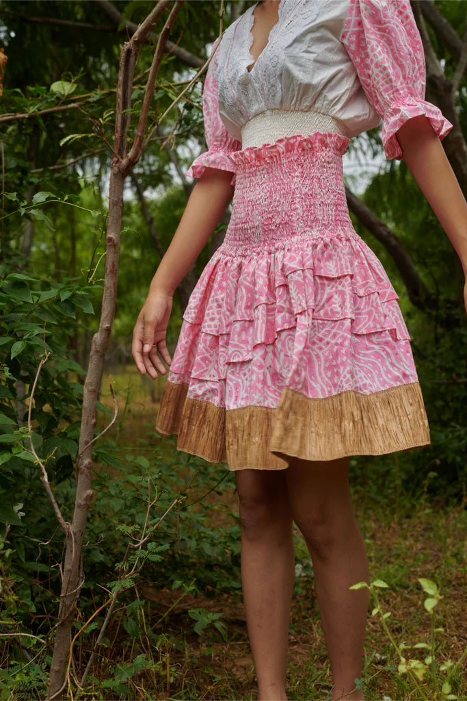 Image of Barbie Smocked Raffia Skirt