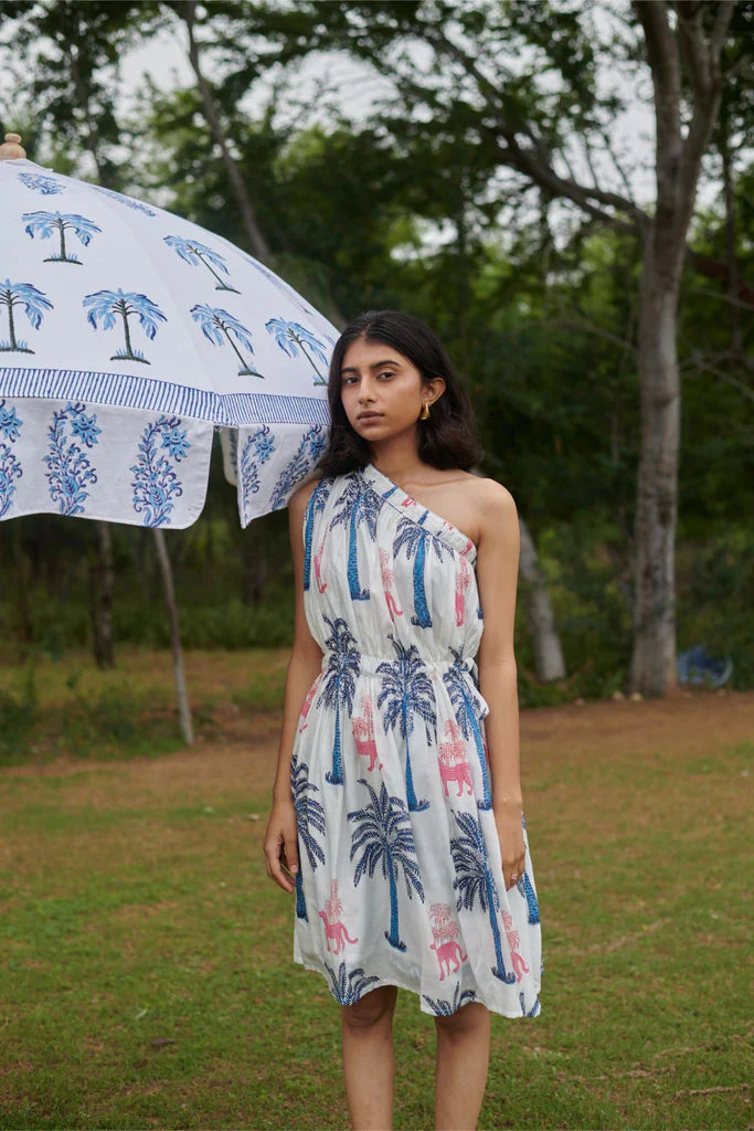 Image of Pink Panther Pleated One Shoulder Dress