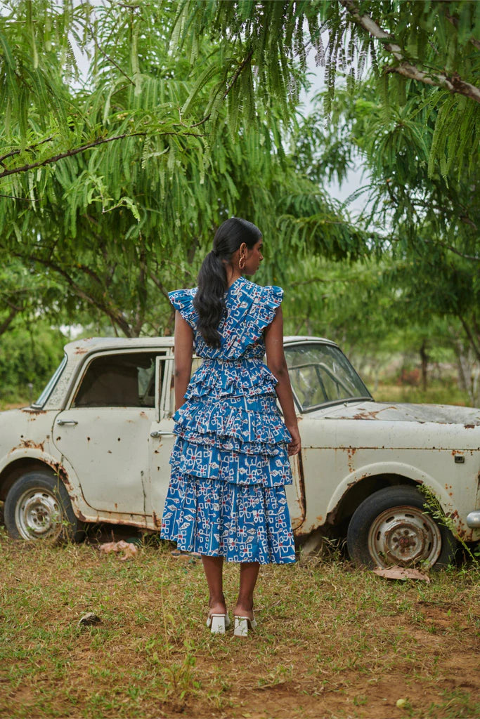 Image of Criss Cross Desert Bluebell Long Dress