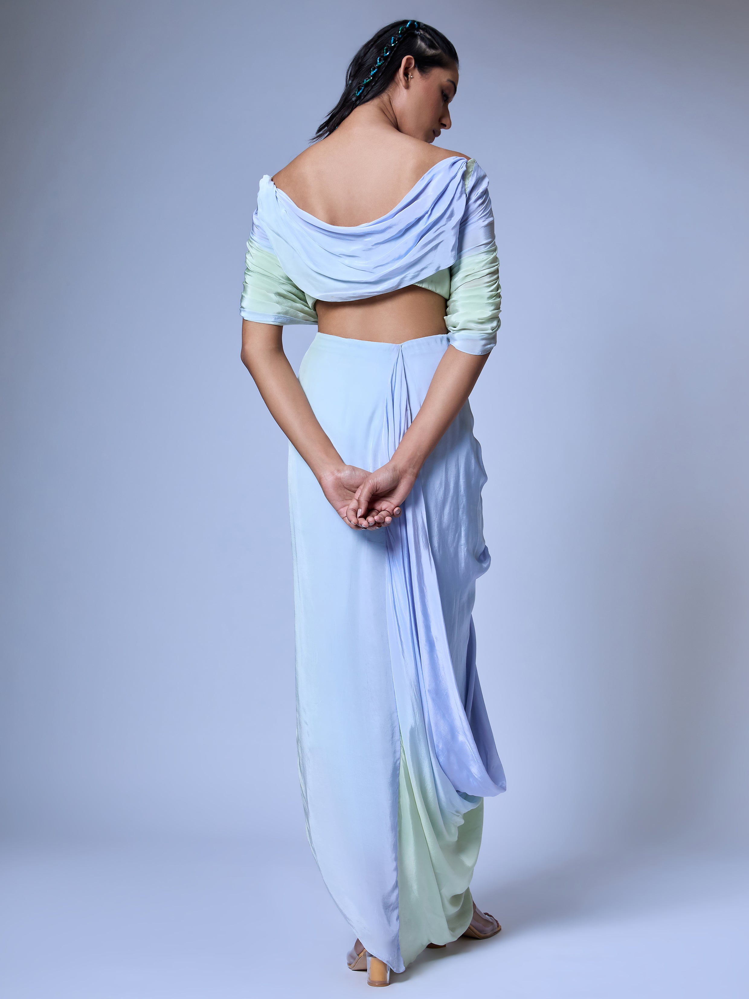 The Micro-Floral Draped Set